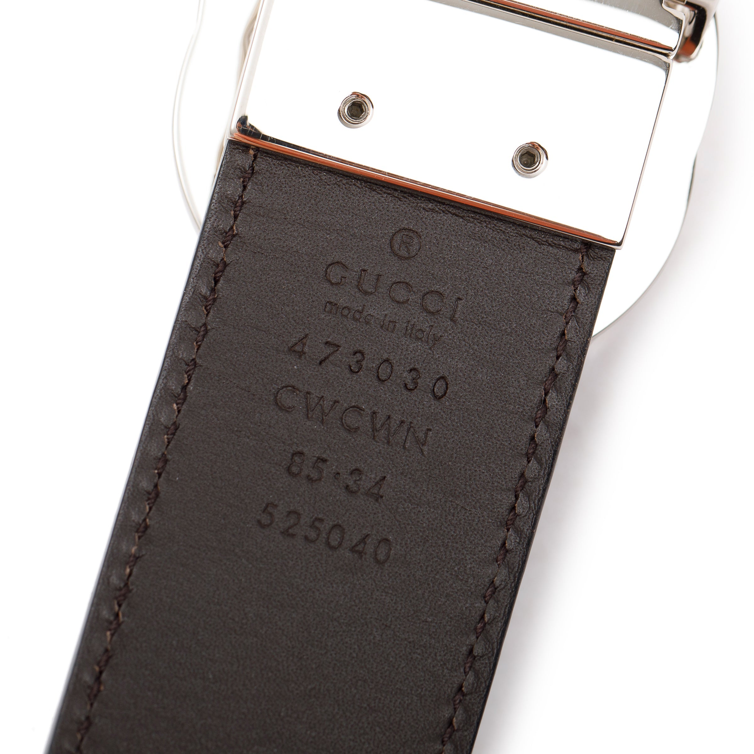 Gucci Black Signature Leather Reversible Belt