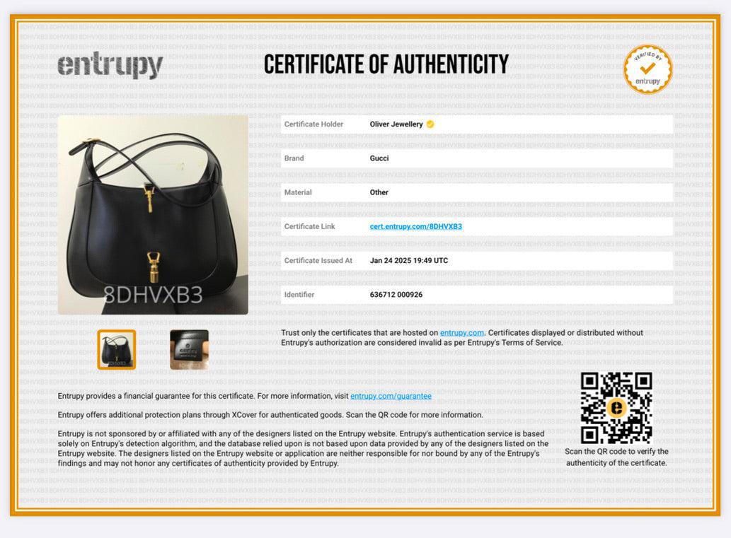 Gucci Black Smooth Leather Jackie 1961 Medium Shoulder Bag w/ Box