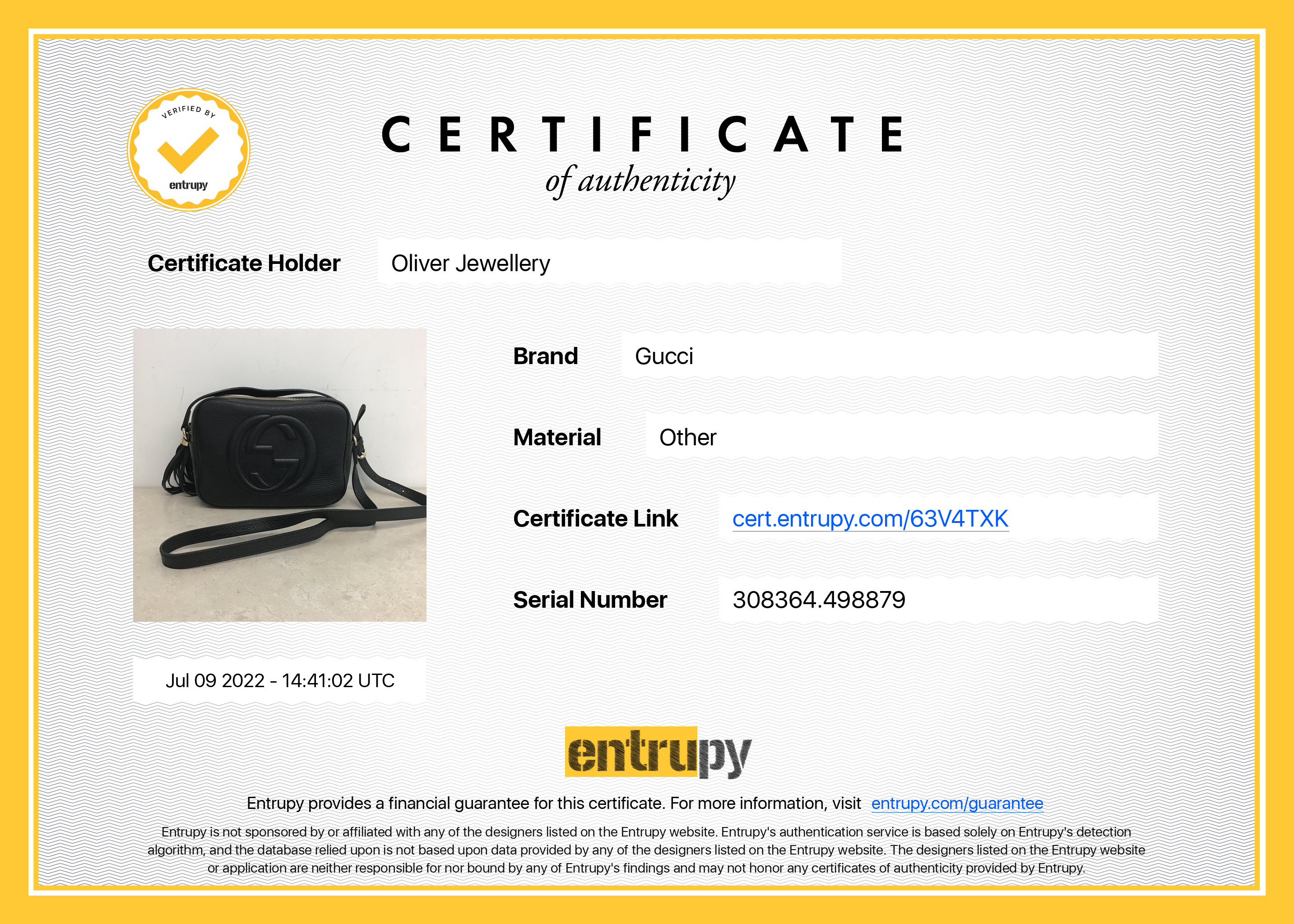 Gucci Black Soho Small Leather Disco Bag w/ Box