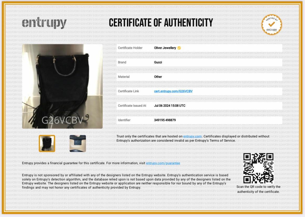 Gucci Black Suede Bamboo Fringe Shopper Tote w/ Strap