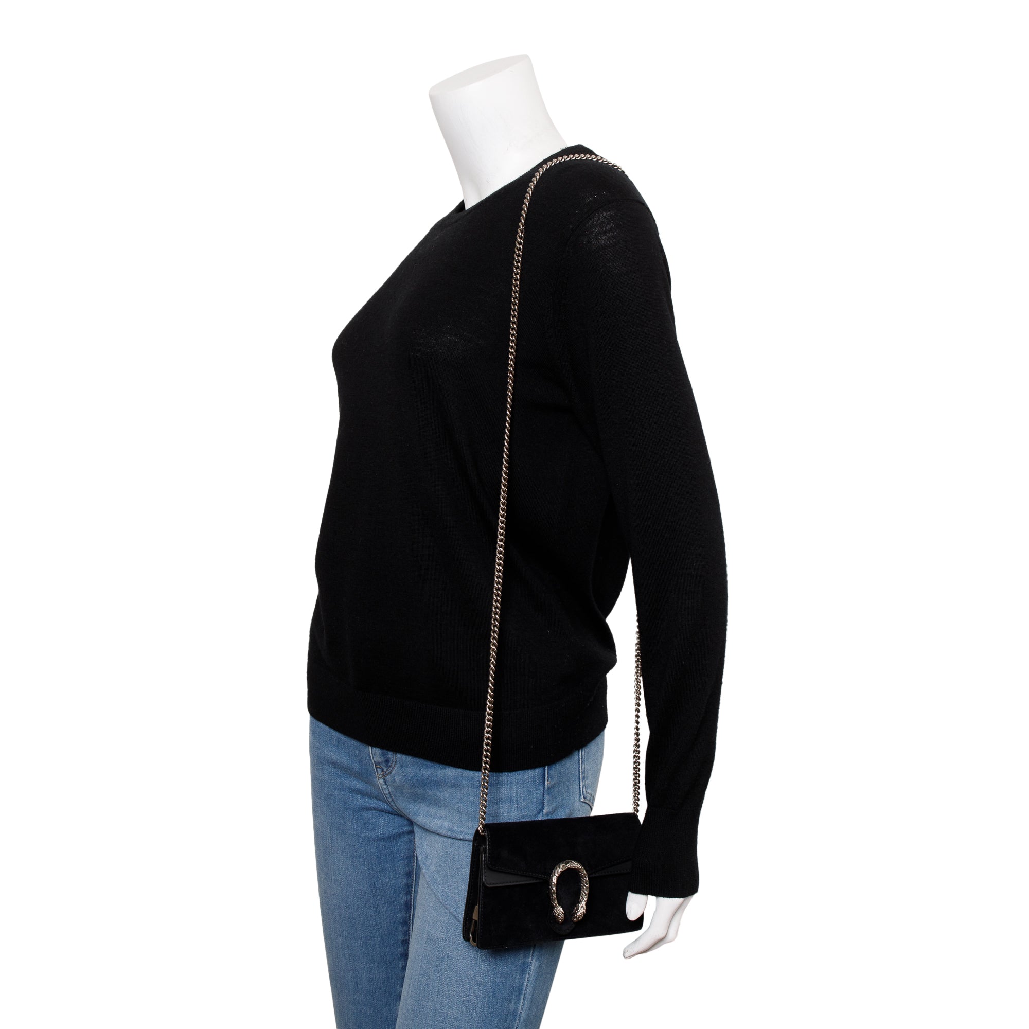 Gucci Black Suede Dionysus Super Mini Bag