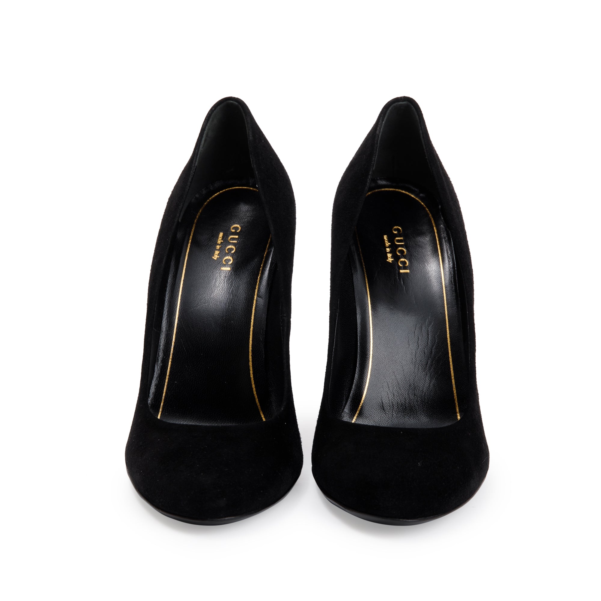 Gucci Black Suede Jacqueline Studded Pumps, Size 37.5 w/ Box