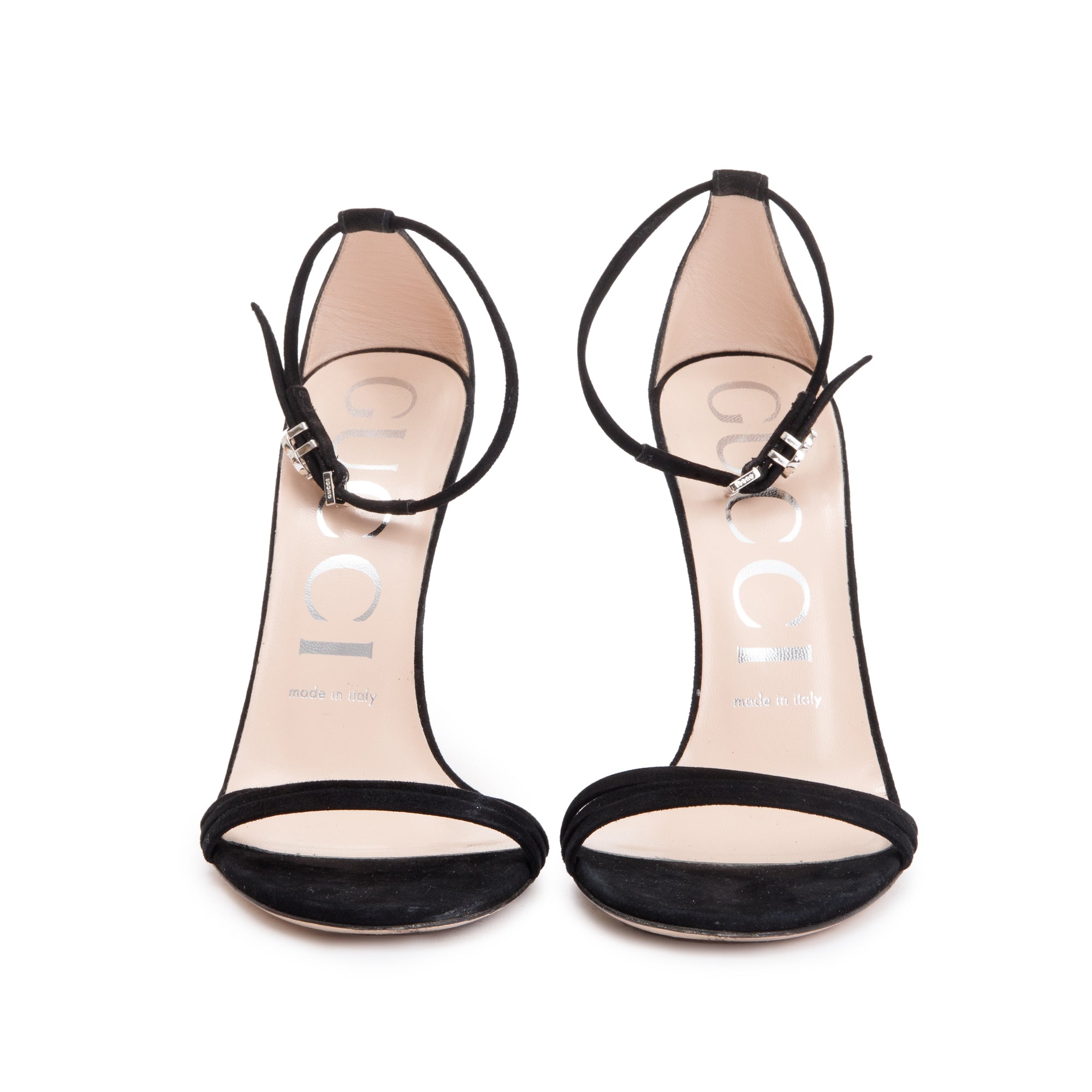 Gucci Black Suede Kid Scamosciato Sandals, Size 37 w/ Box