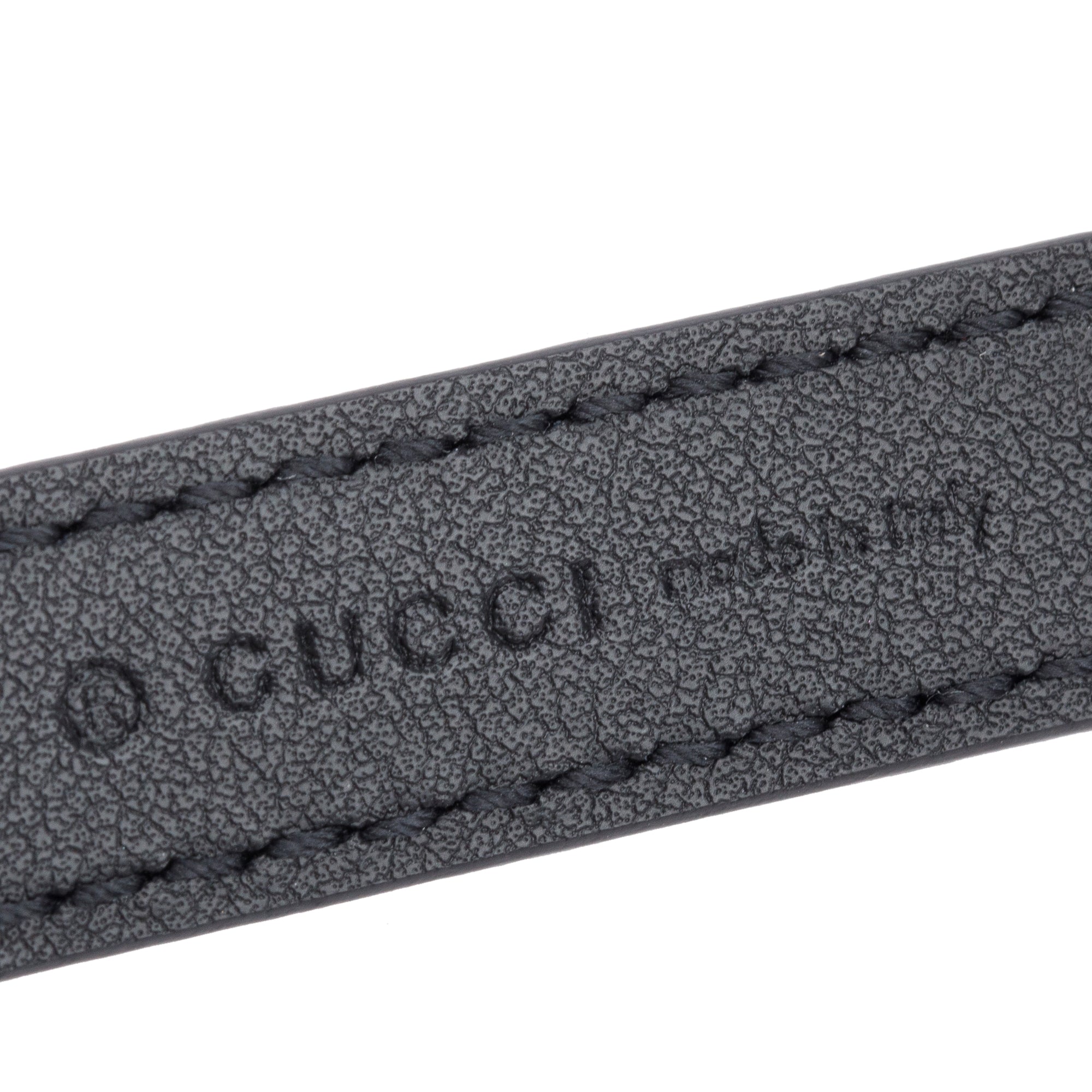 Gucci Black Suede Skinny Marmont with Torchon Buckle Belt, 90 36