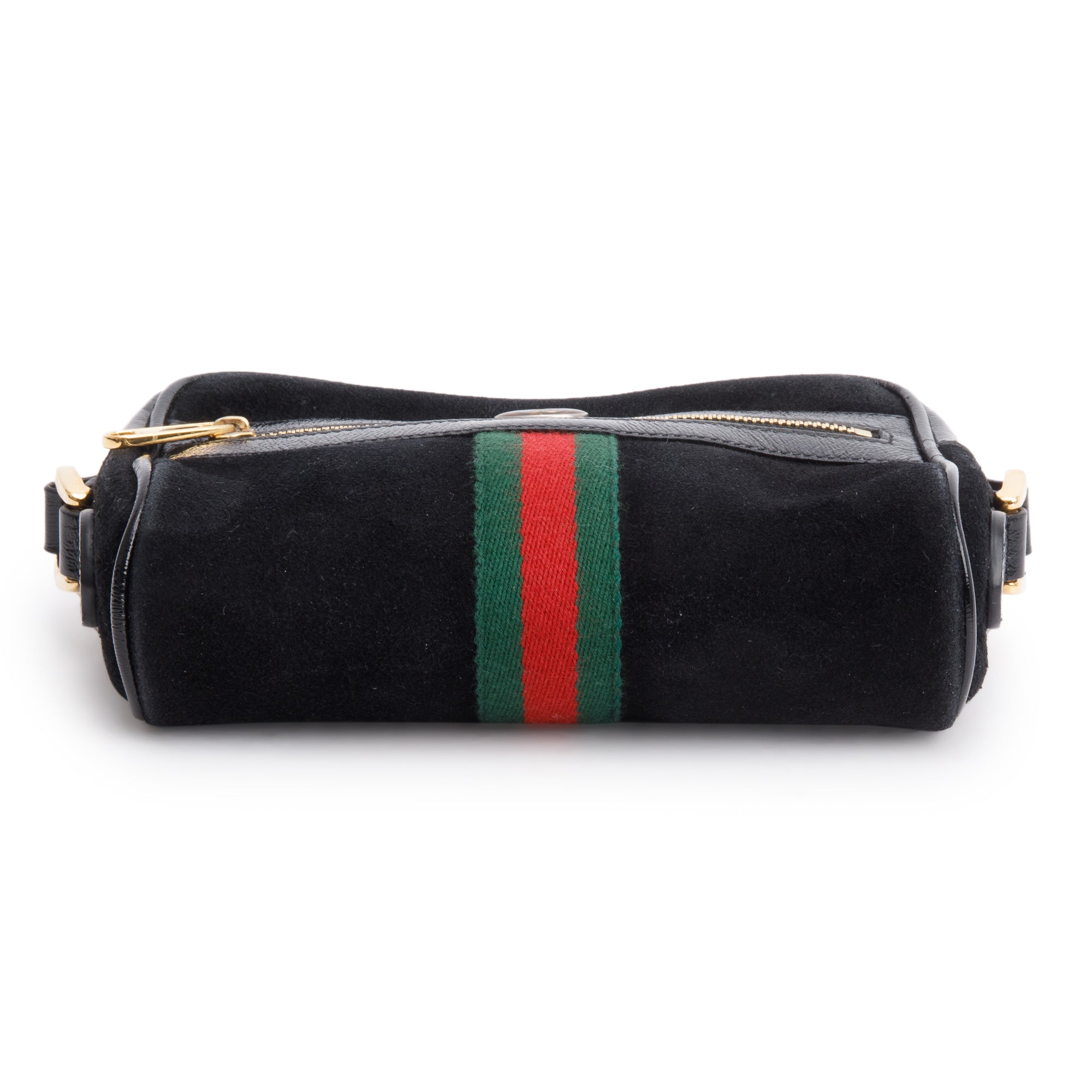 Gucci Black Suede Web Mini Ophidia Crossbody Bag