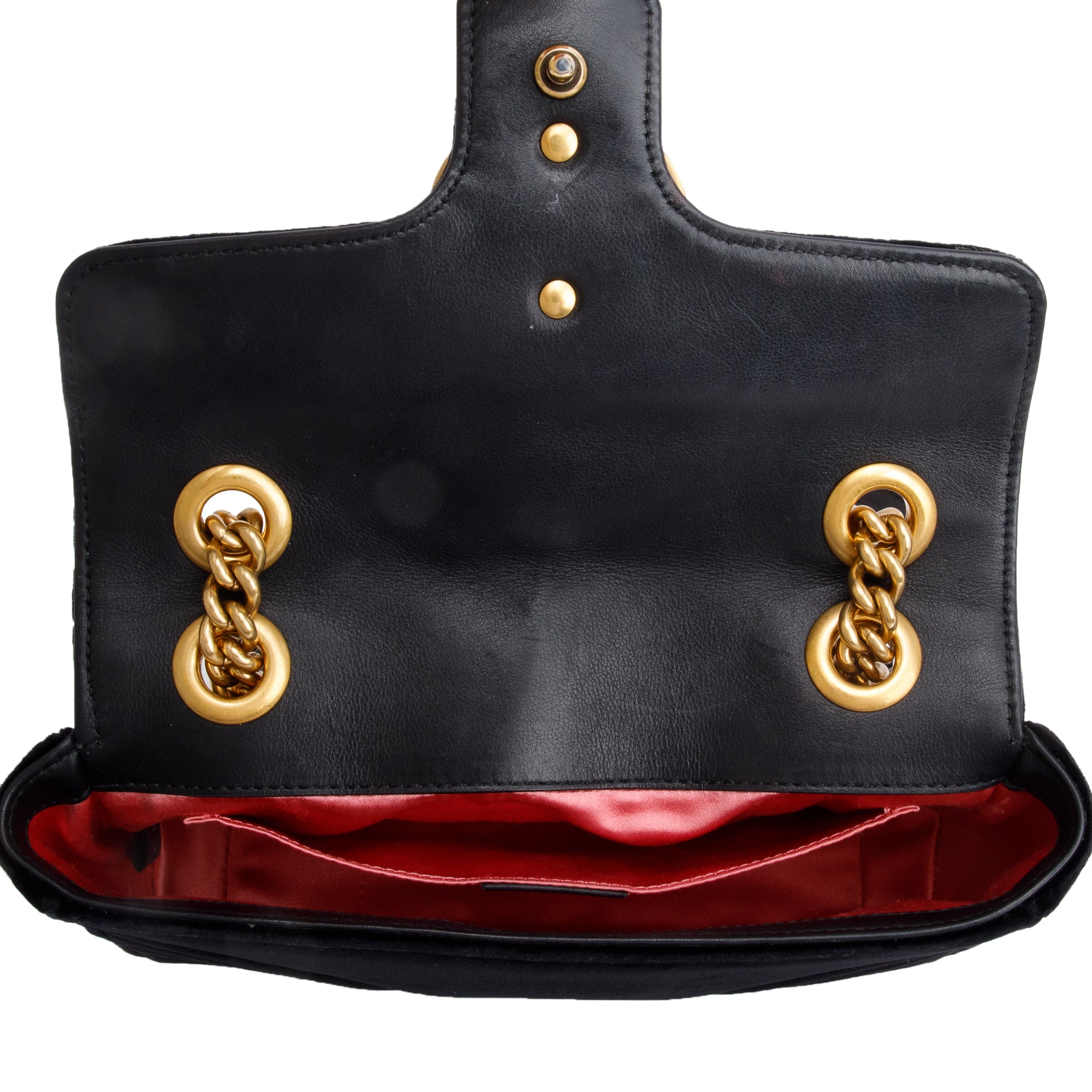 Gucci Black Velvet Matelasse GG Marmont Mini Shoulder Bag