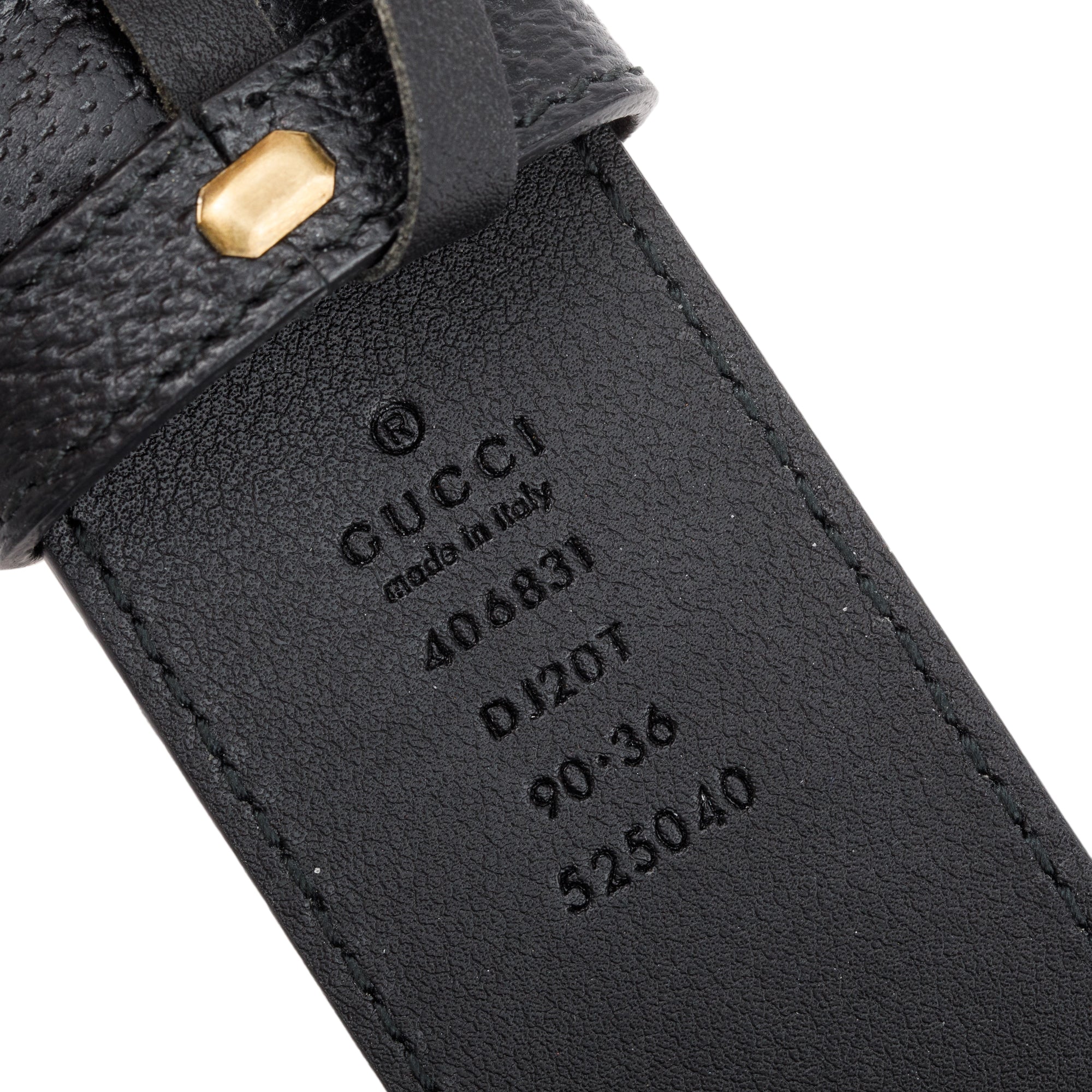 Gucci Black Wide Leather Belt with Double G Buckle 90 36 w/ Box