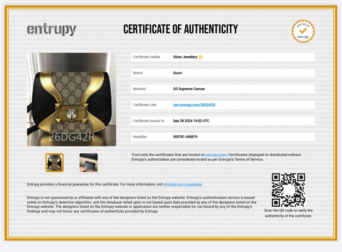 Gucci Black/Gold Calfskin Leather GG Supreme Osiride Crossbody Bag