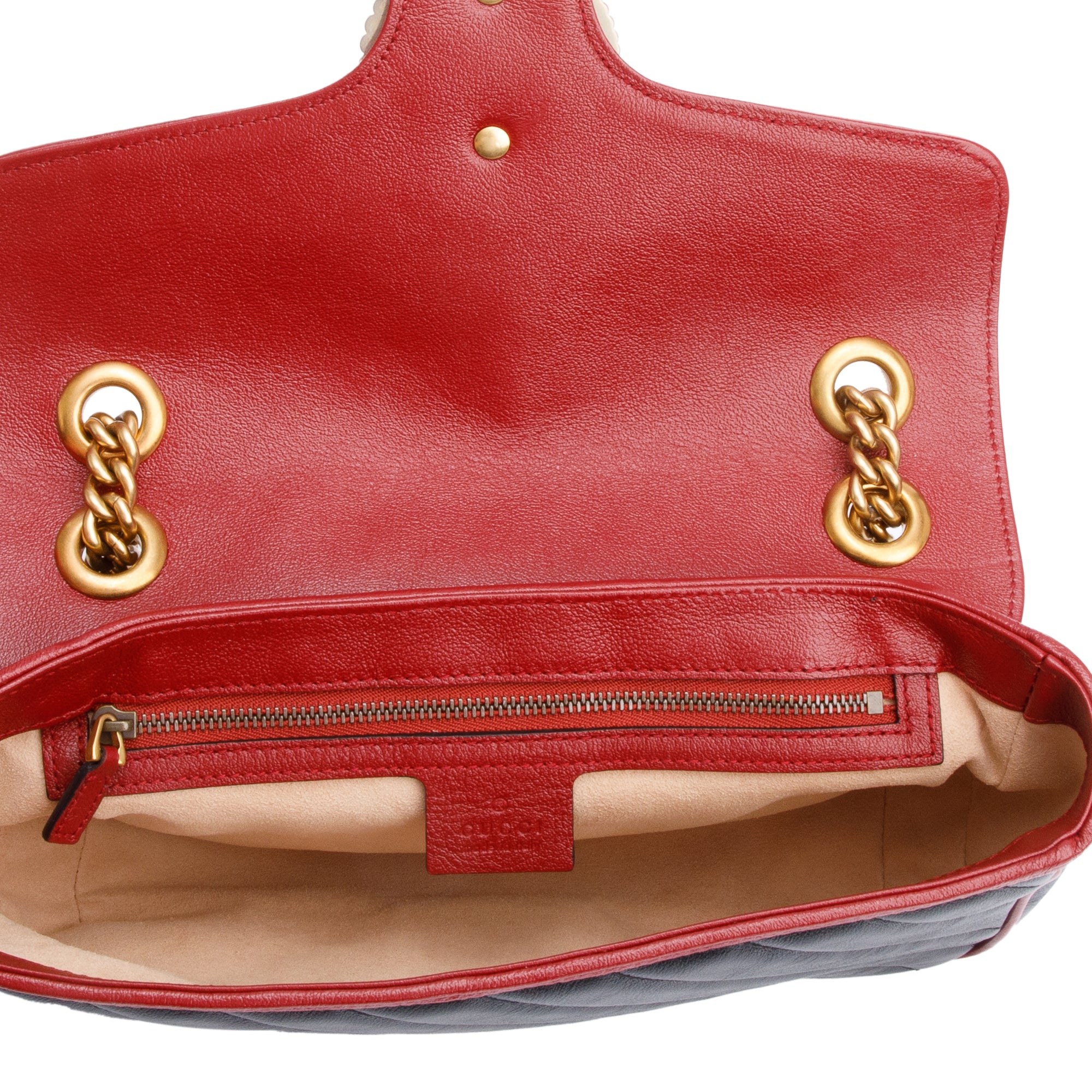 Gucci Black/Red GG Marmont Matelasse Leather Torchon Small Shoulder Bag