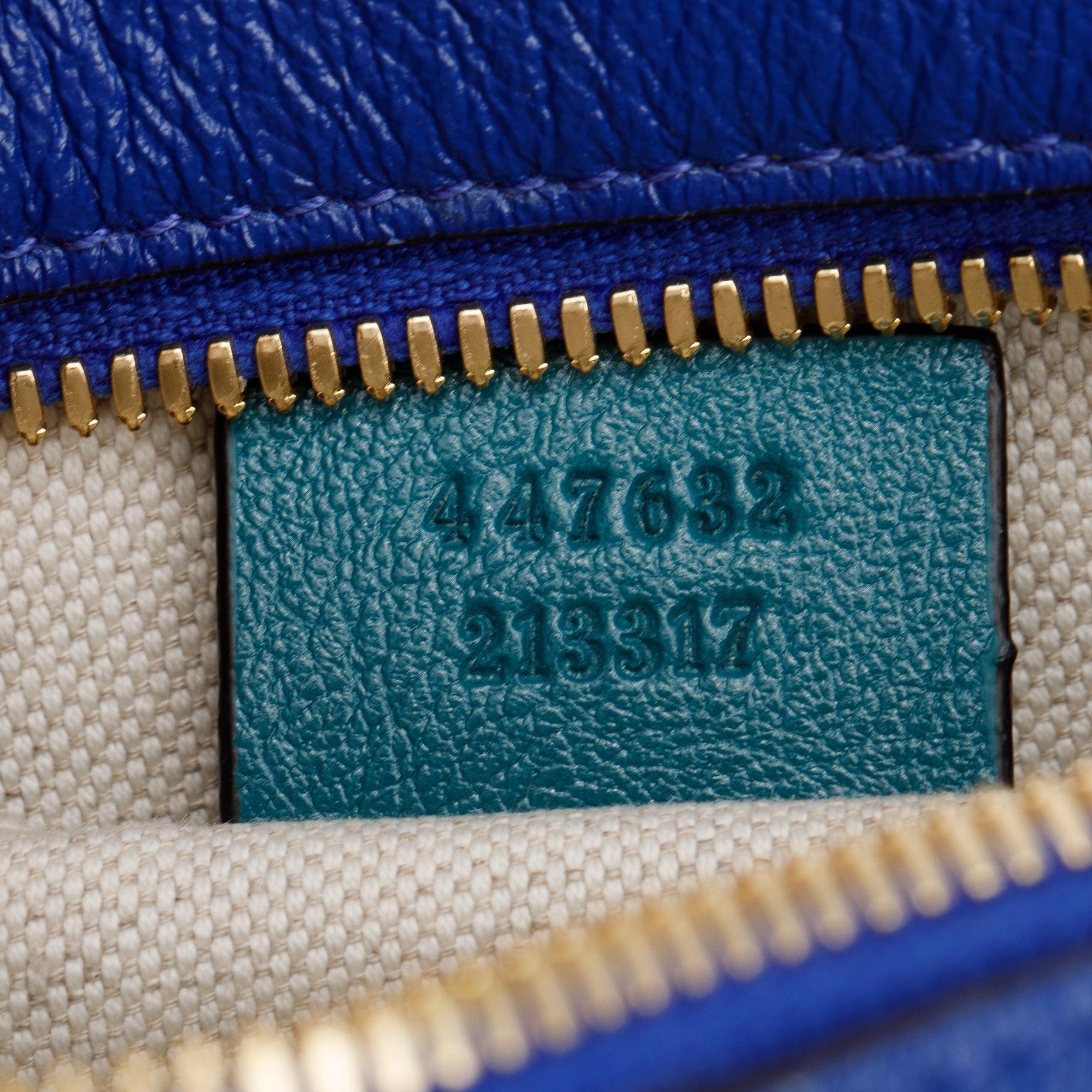 Gucci Blue Diagonal Torchon GG Marmont Small Chain Shoulder Bag