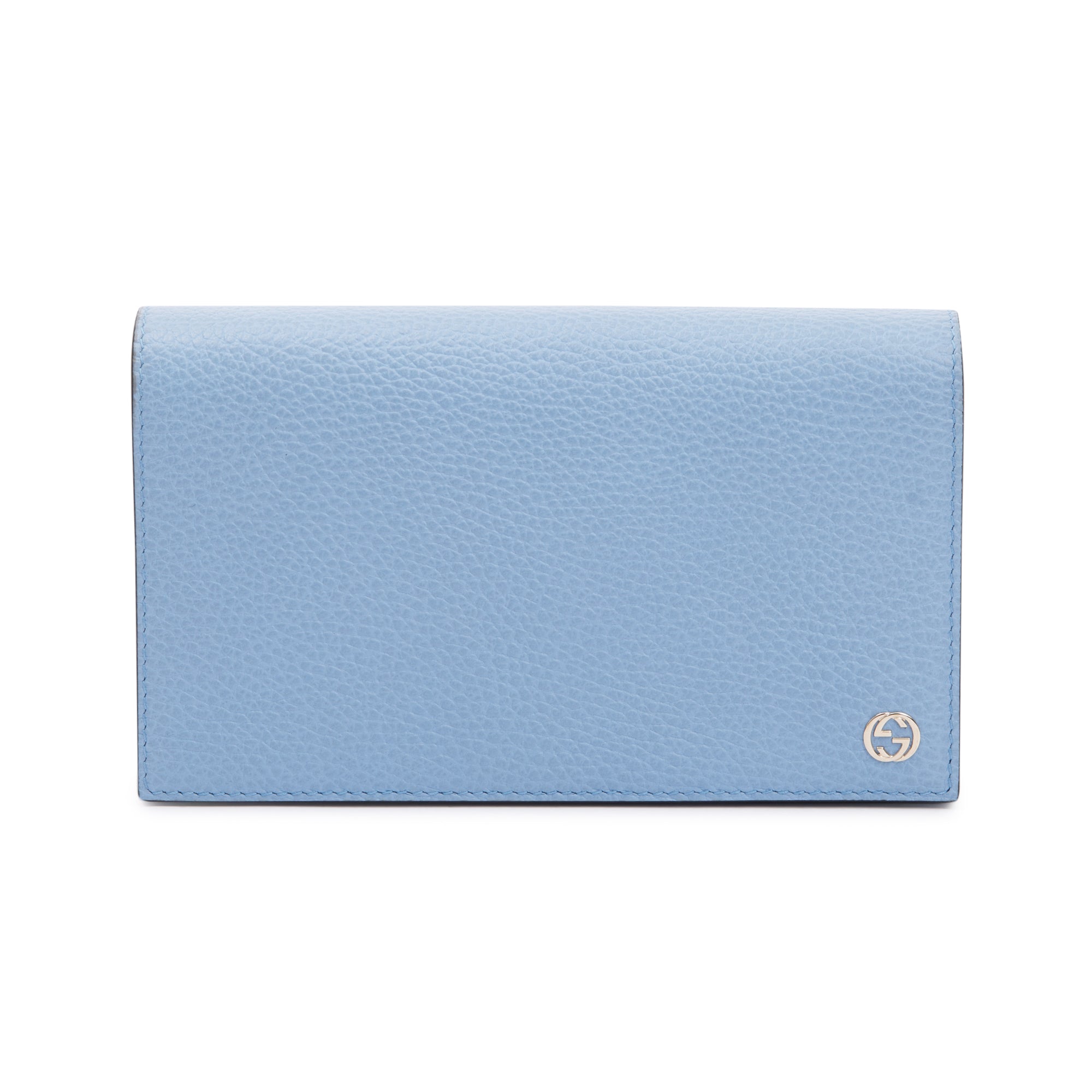 Gucci Blue Dollar Calfskin Leather Medium Betty Chain Wallet w/ Box