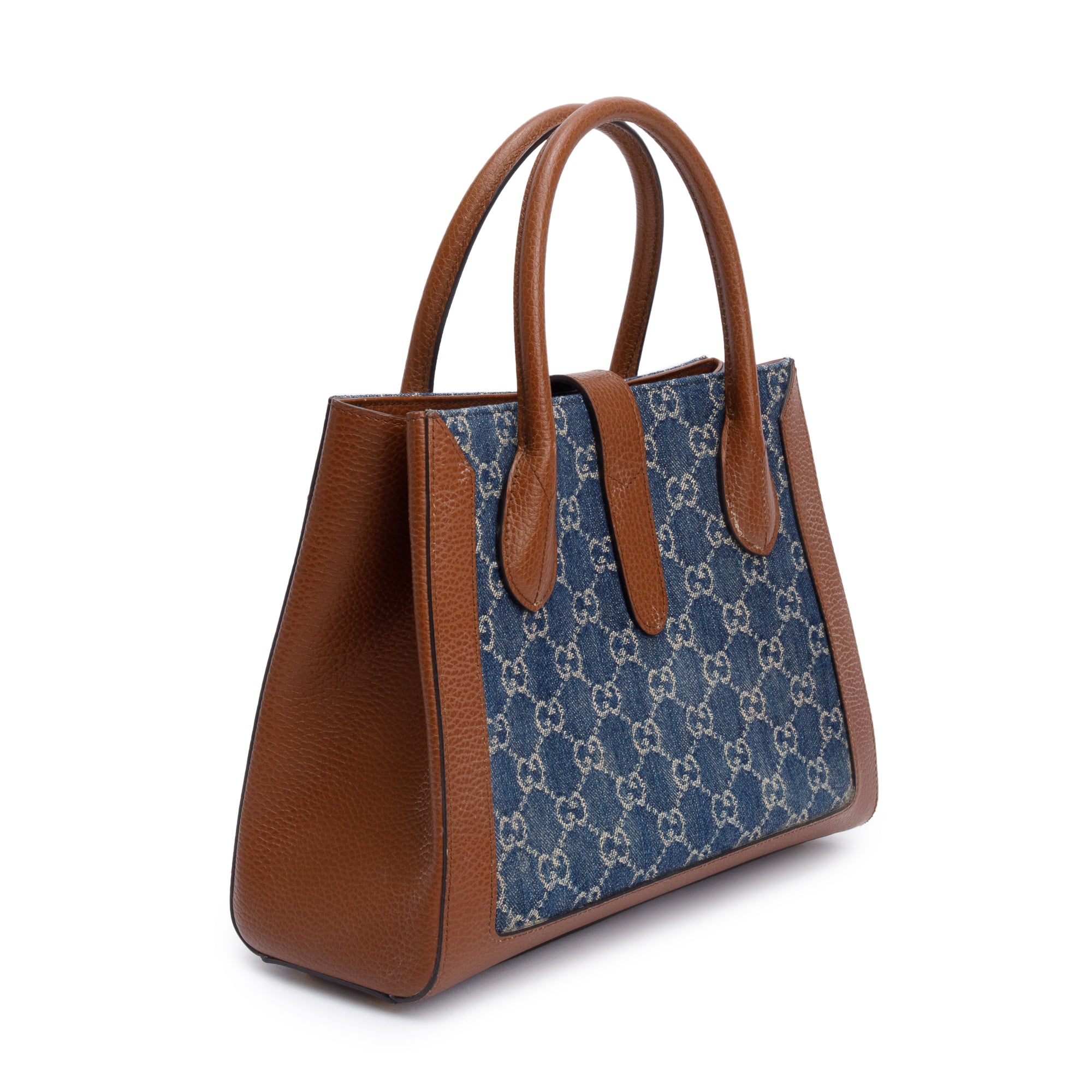 Gucci Blue GG Denim Medium Jackie 1961 Top Handle Tote Bag w/ Strap