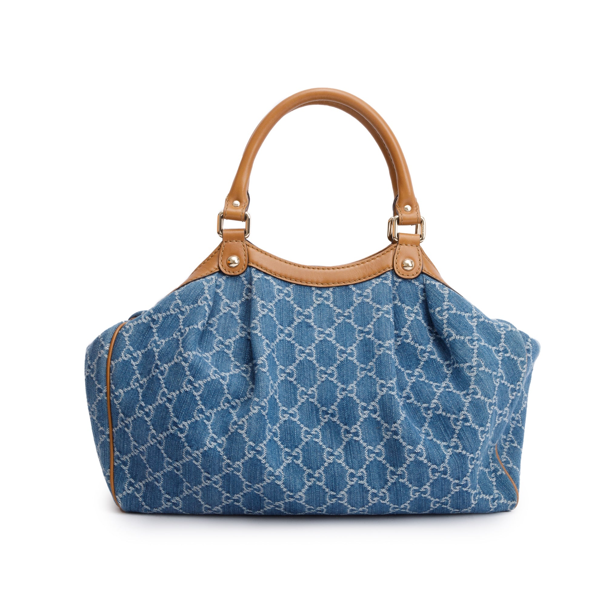 Gucci Blue GG Denim Medium Sukey Tote w/ Box