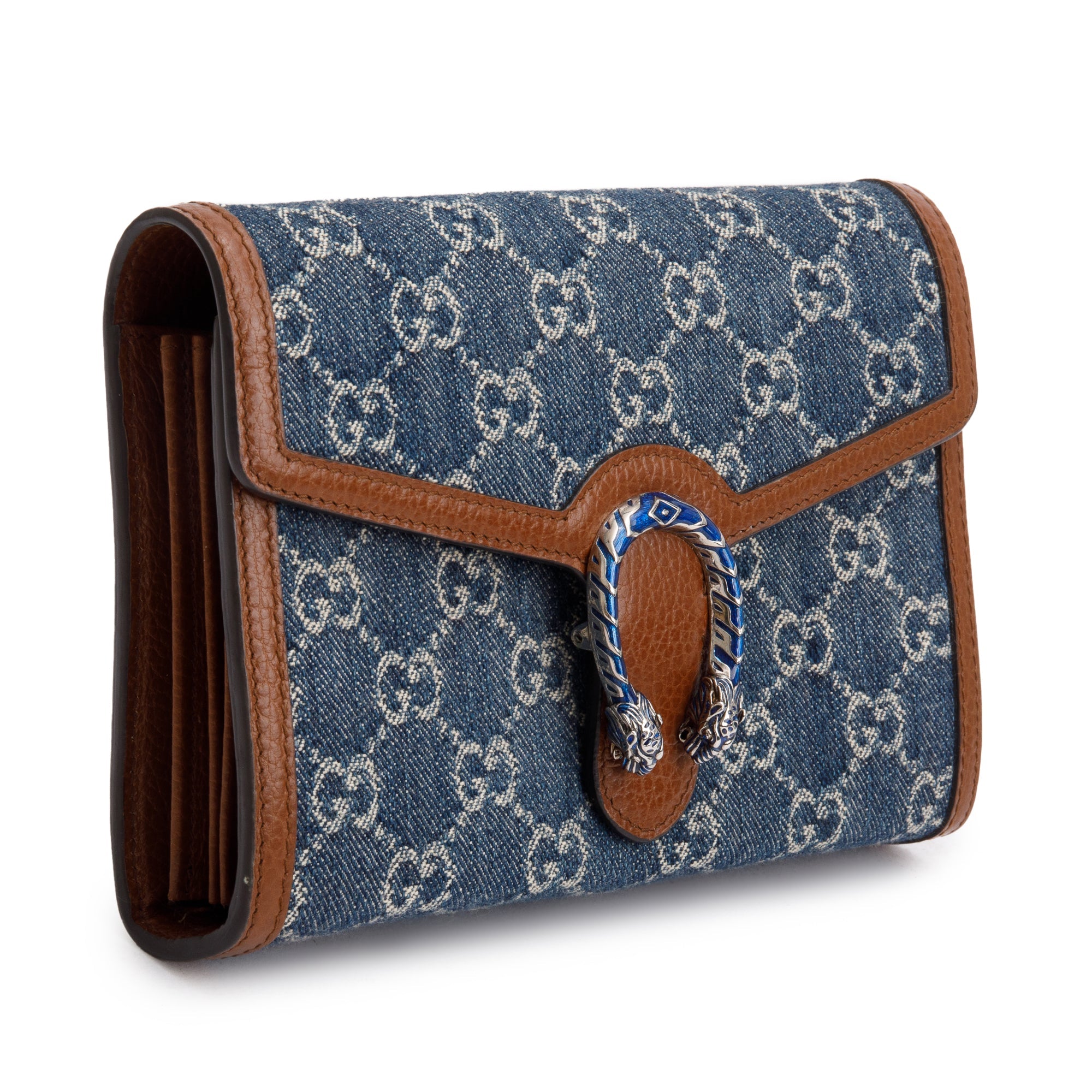 Gucci Blue GG Denim Mini Dionysus Wallet on Chain