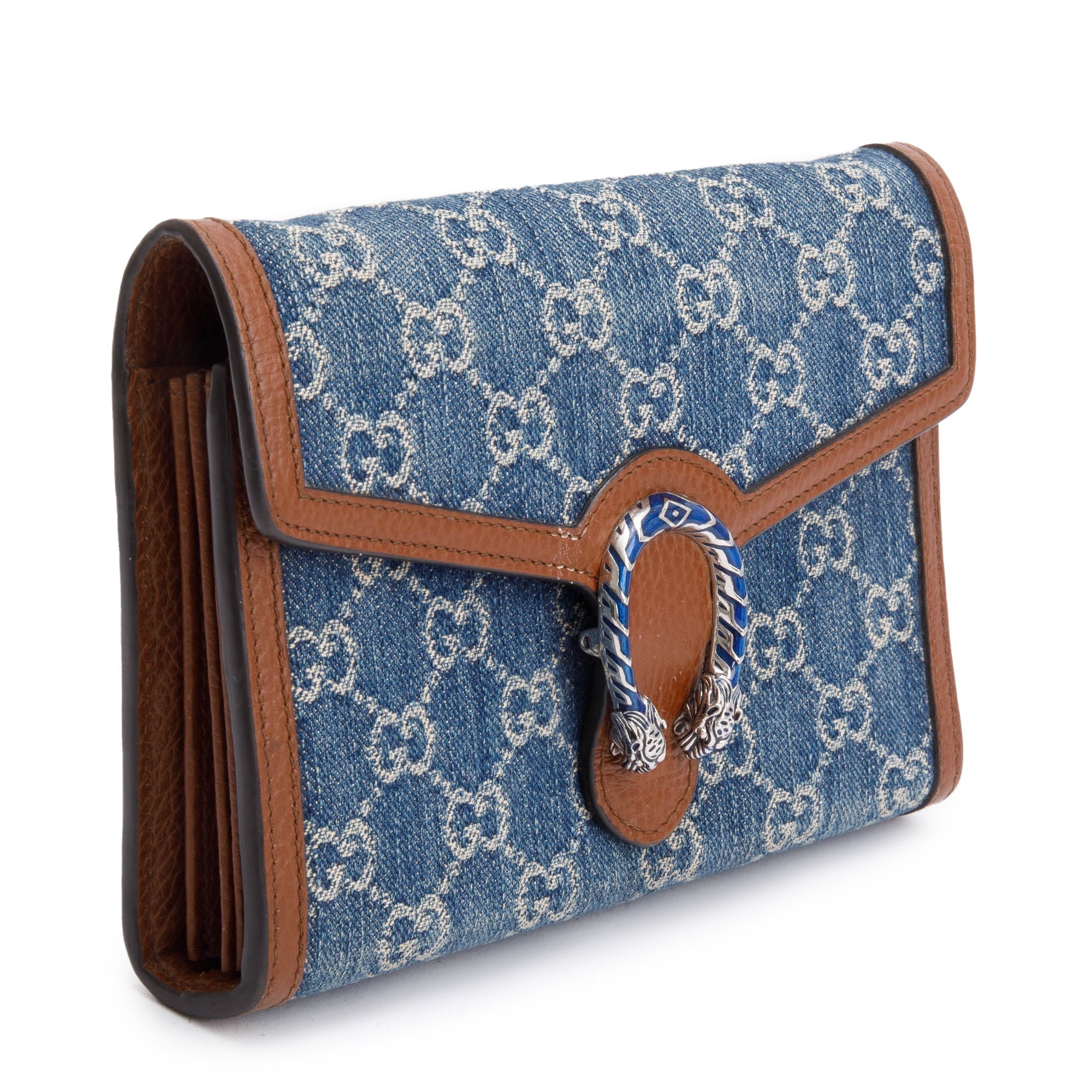 Gucci Blue GG Denim Mini Dionysus Wallet on Chain w/ Box