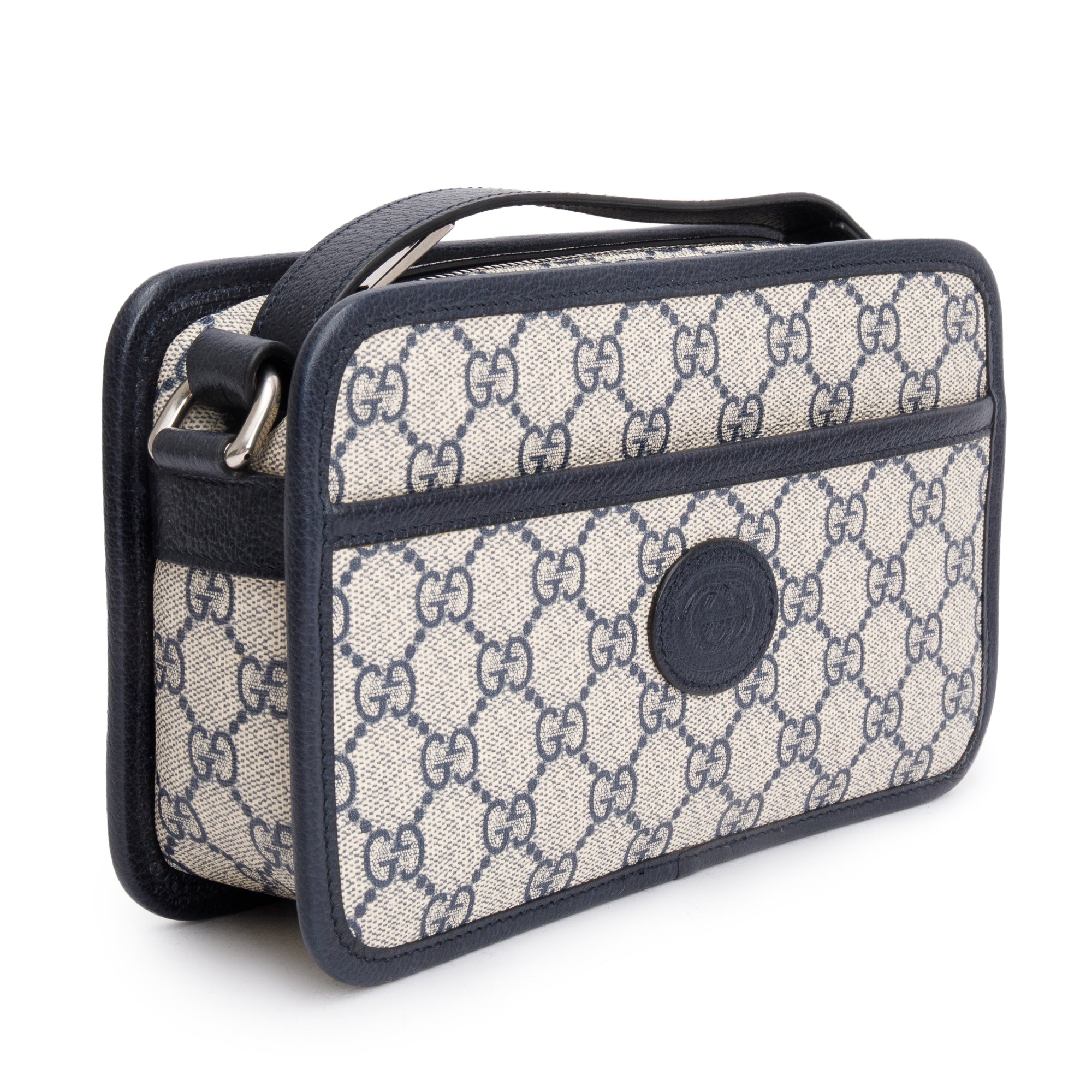 Gucci Blue GG Supreme Mini Bag with Interlocking G w/ Box