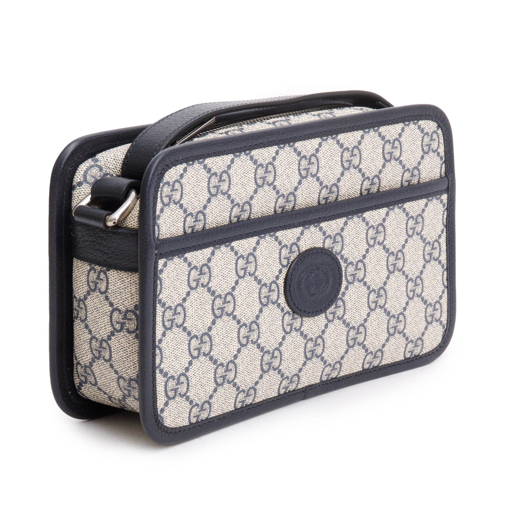 Gucci Blue GG Supreme Mini Bag with Interlocking G w/ Box