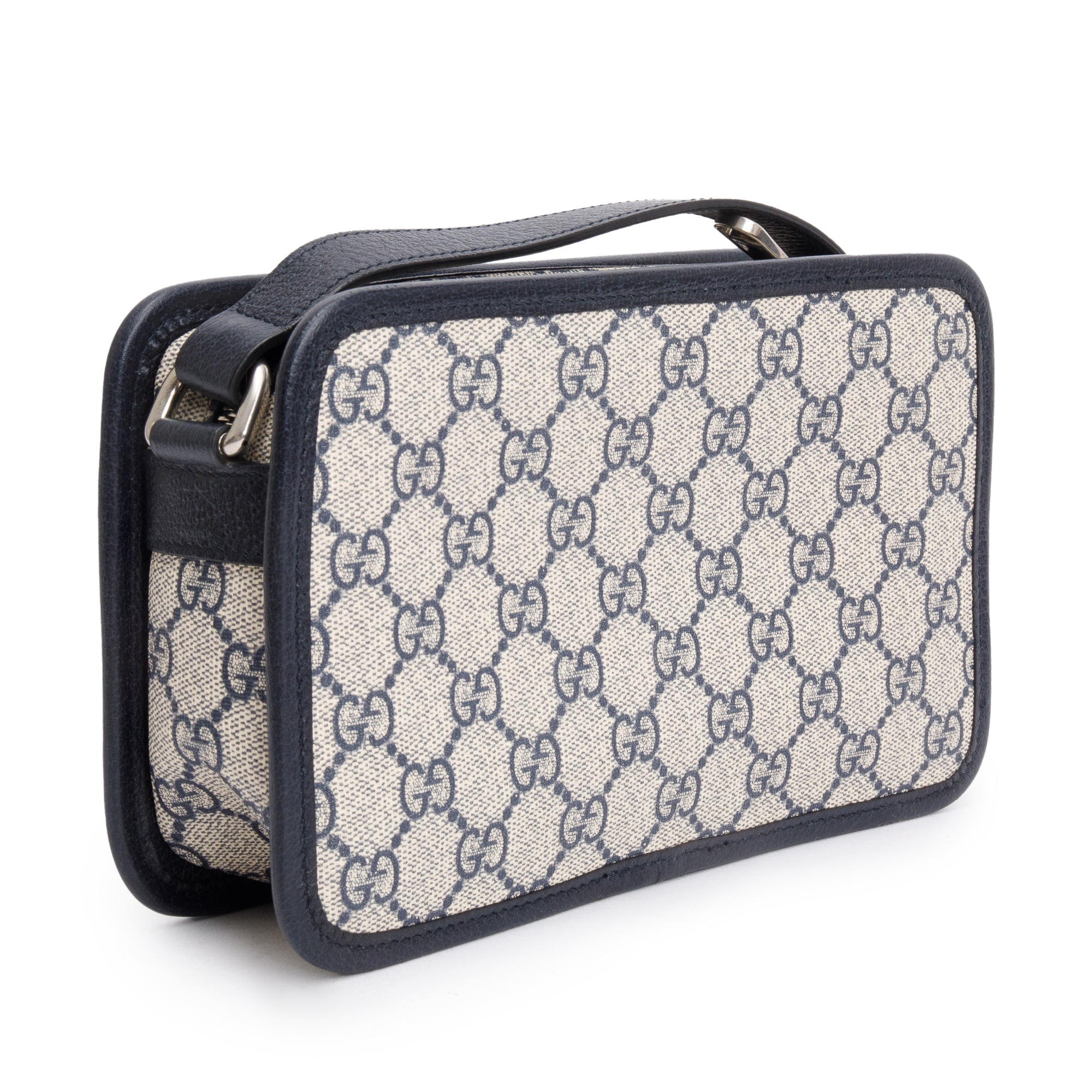 Gucci Blue GG Supreme Mini Bag with Interlocking G w/ Box