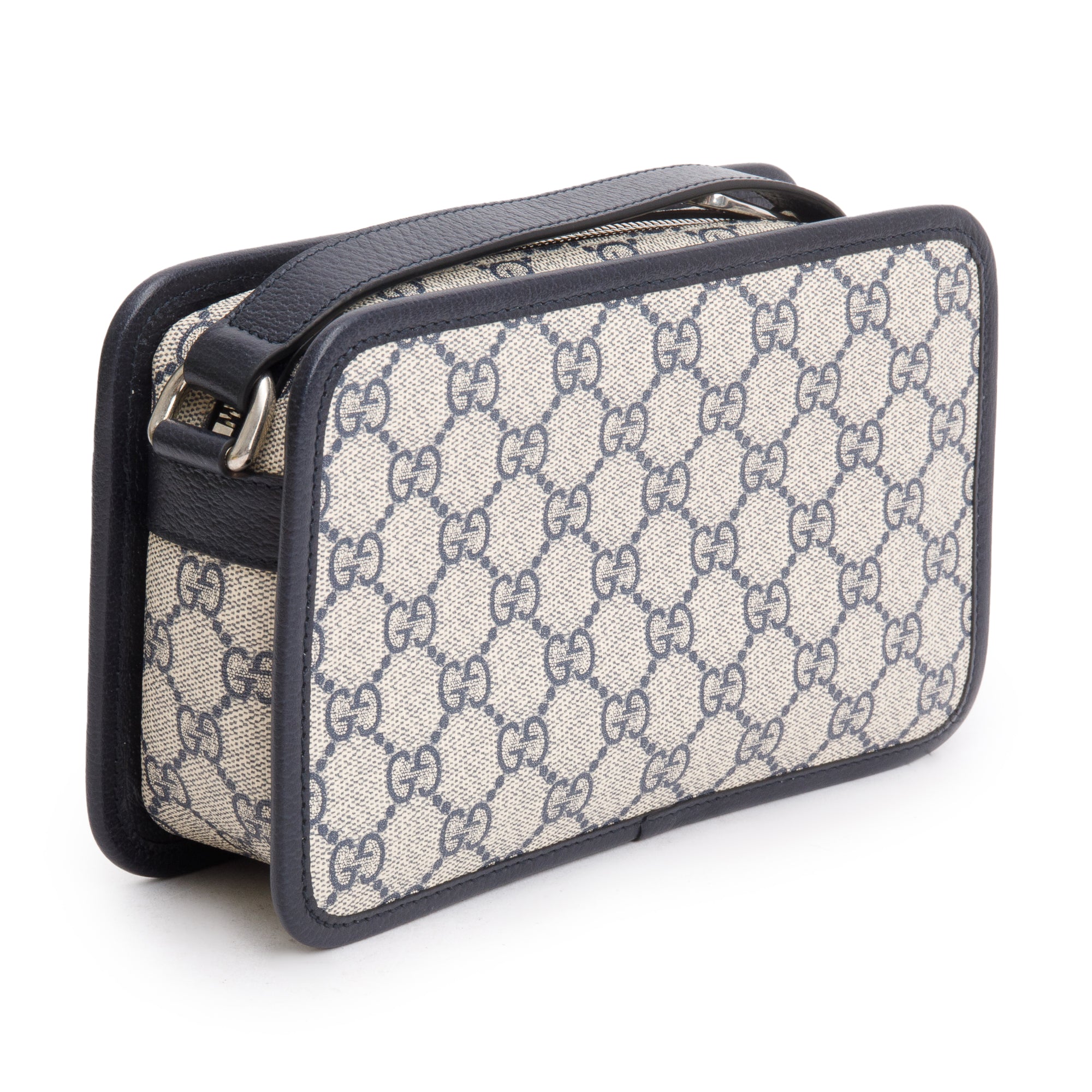 Gucci Blue GG Supreme Mini Bag with Interlocking G w/ Box