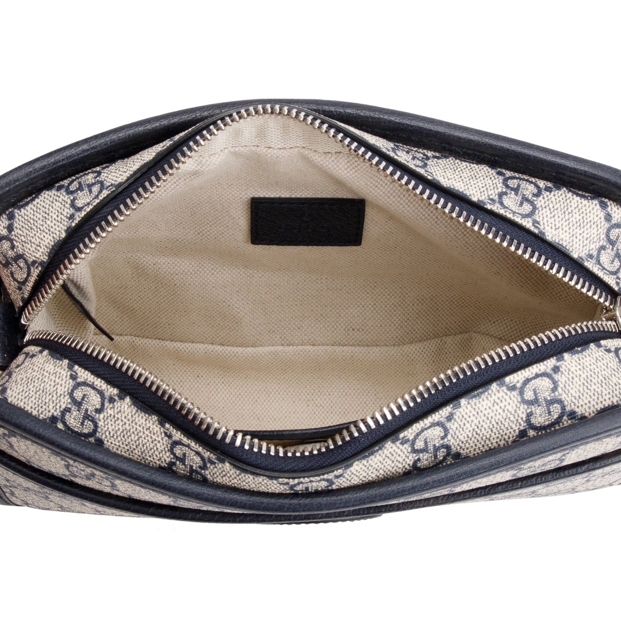 Gucci Blue GG Supreme Mini Bag with Interlocking G w/ Box