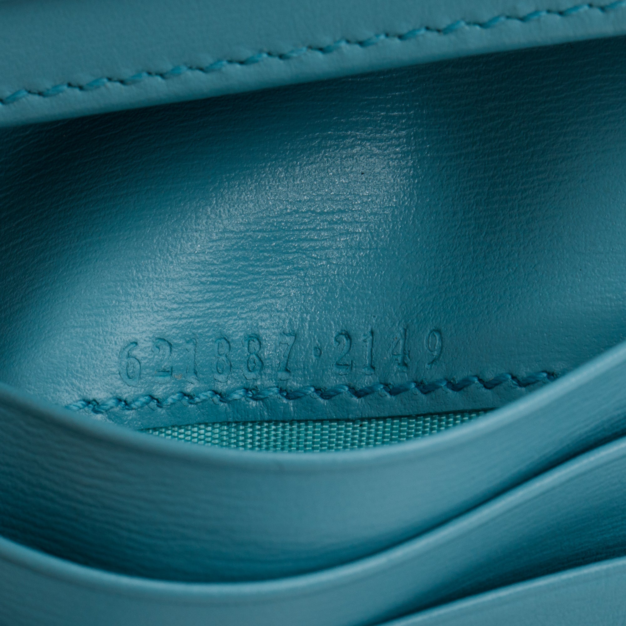 Gucci Blue Leather 1955 Horsebit Card Case Wallet