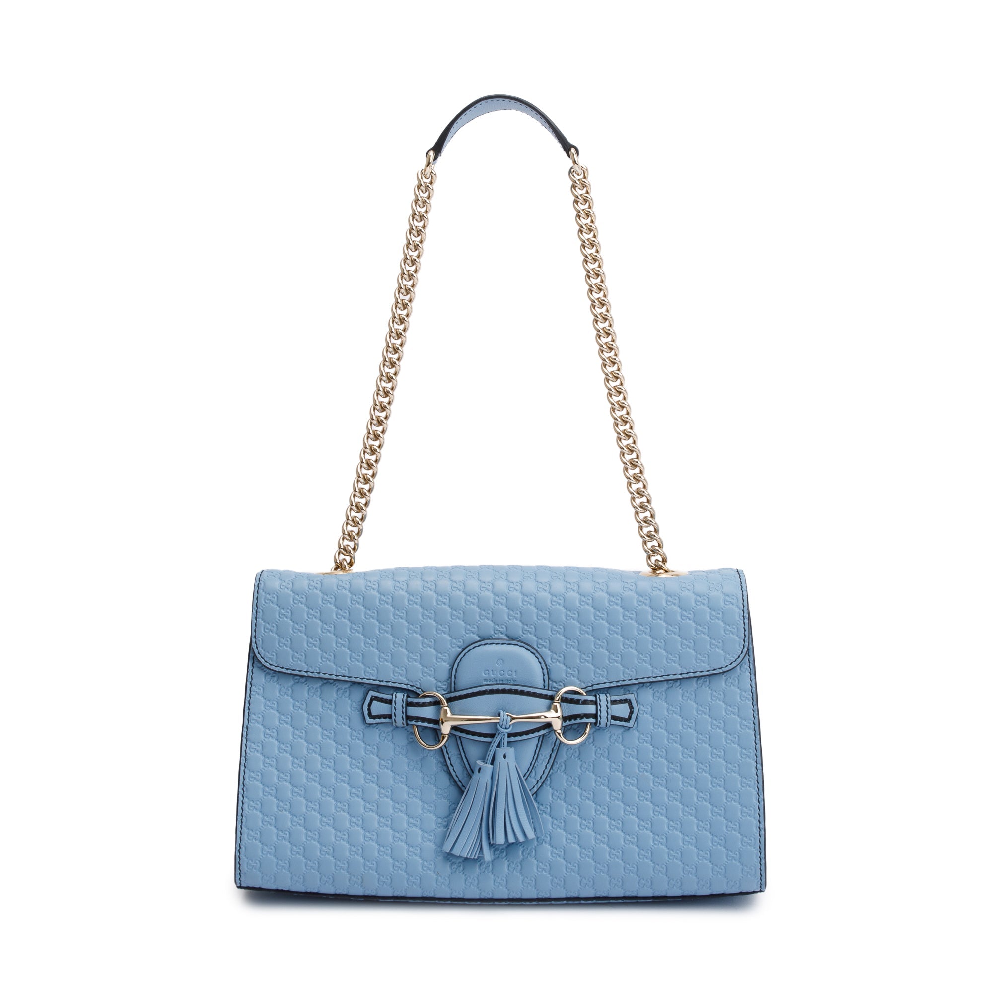 Gucci Blue Medium Microguccissima Emily Chain Shoulder Bag