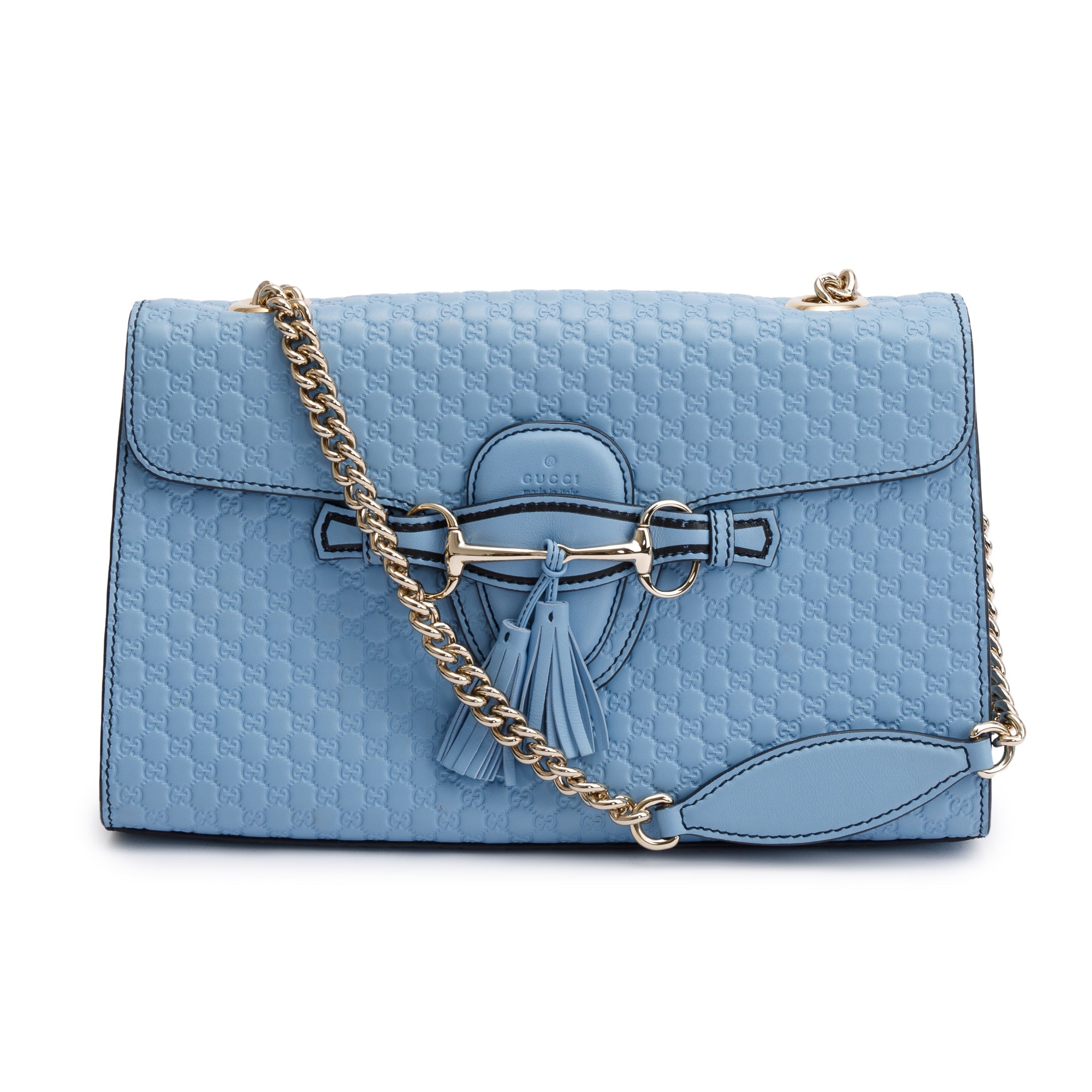 Gucci Blue Medium Microguccissima Emily Chain Shoulder Bag