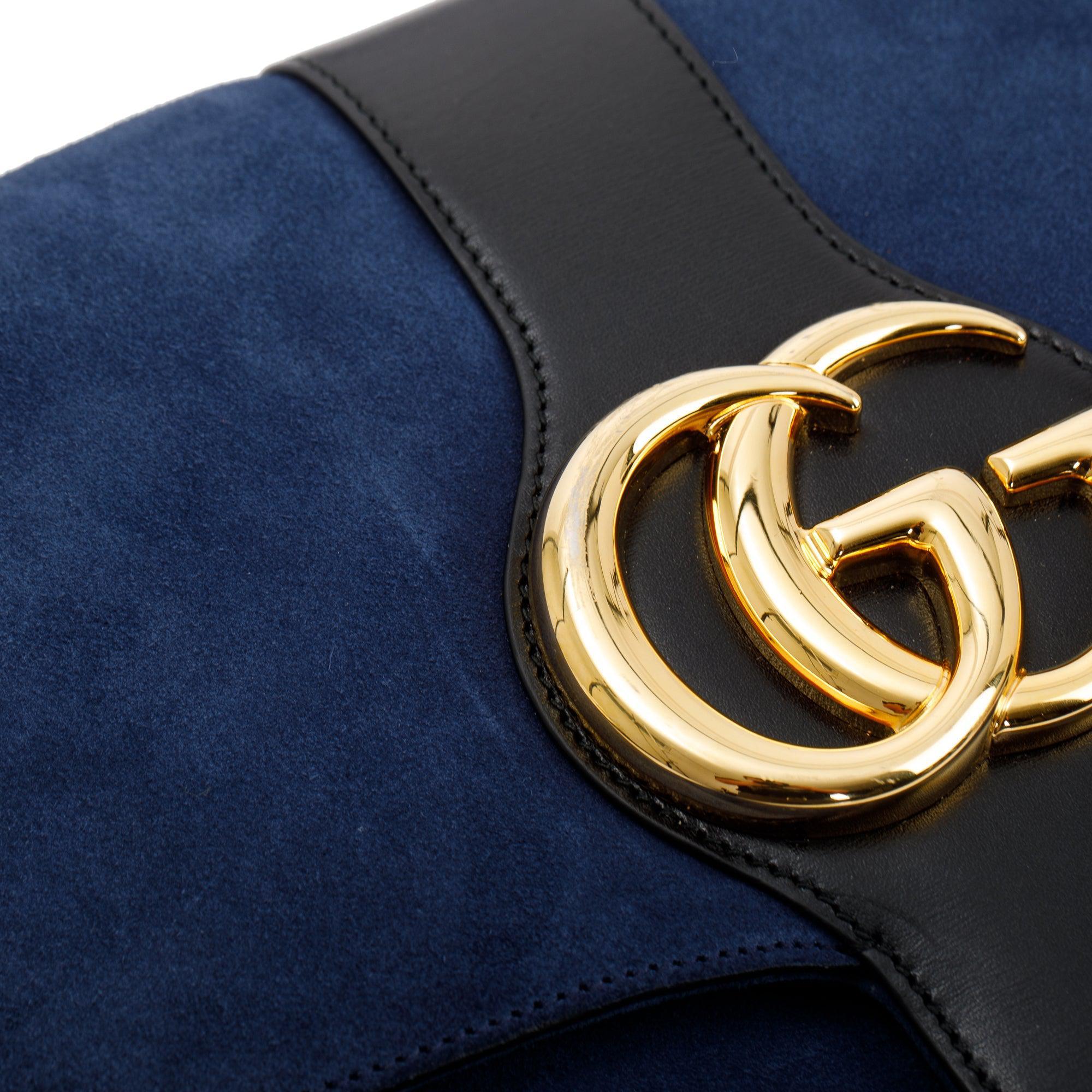 Gucci Blue Medium Suede Arli Shoulder Bag