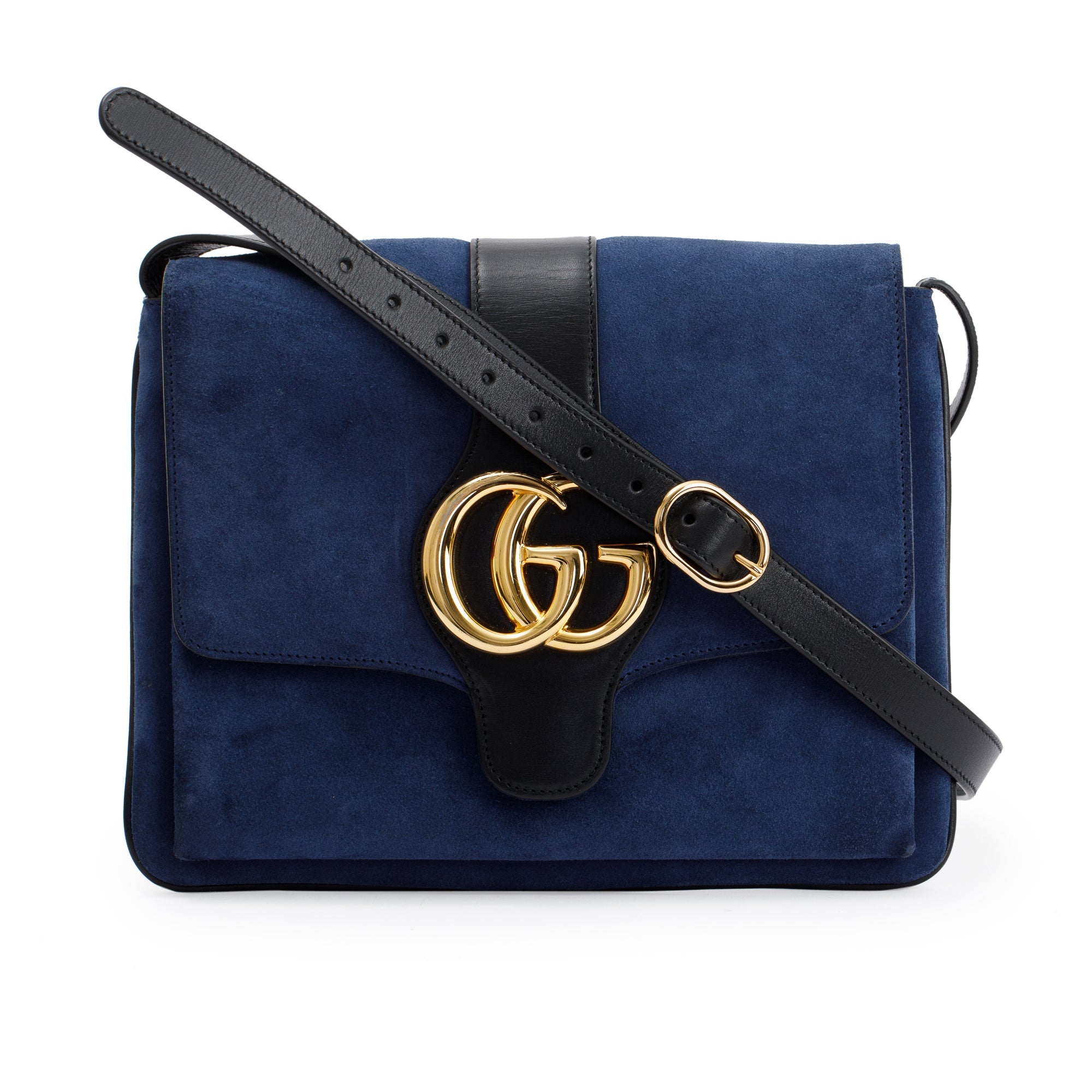 Gucci Blue Medium Suede Arli Shoulder Bag