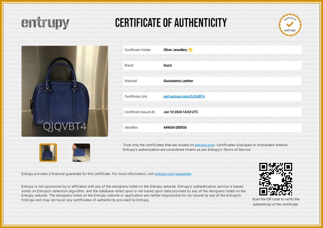 Gucci Blue Microguccissima Leather Mini Dome Bag w/ Strap