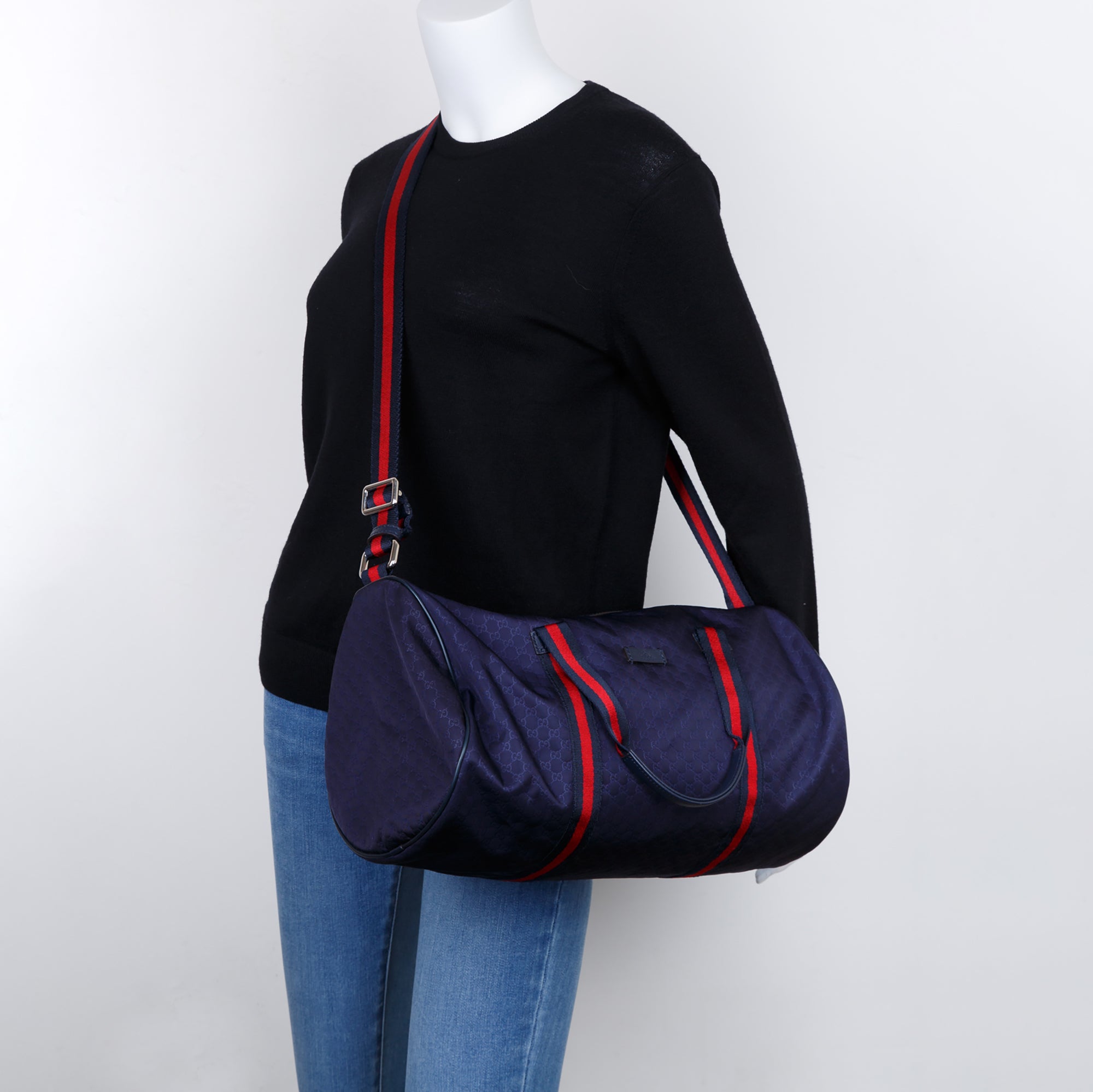 Gucci Blue Microguccissima Nylon Kid's Gym Bag