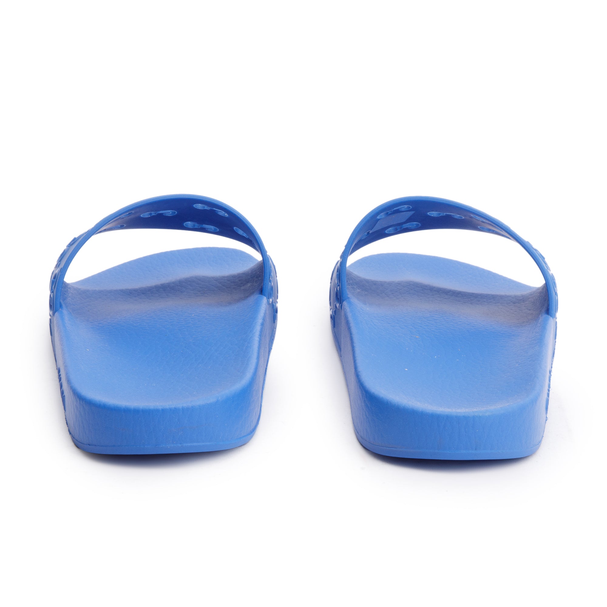 Gucci Blue Rubber GG Cutout Accent Slides, Size 11 w/ Box