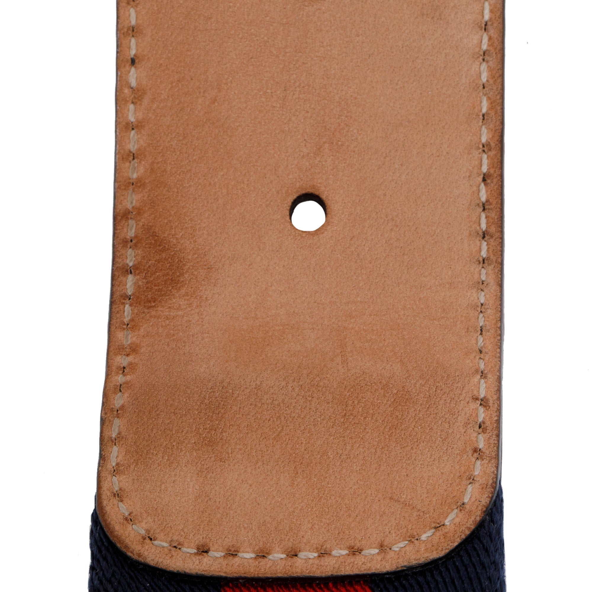 Gucci Blue and Red Web Belt with G Buckle 85 34