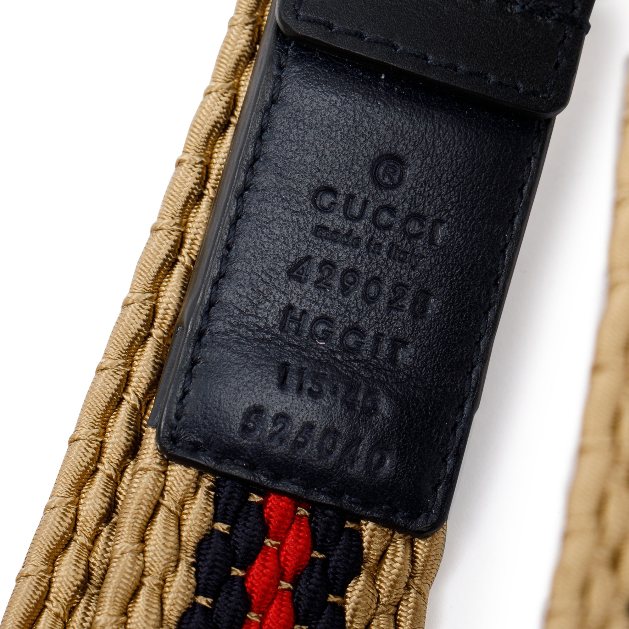 Gucci Braided Web Belt with Square Buckle