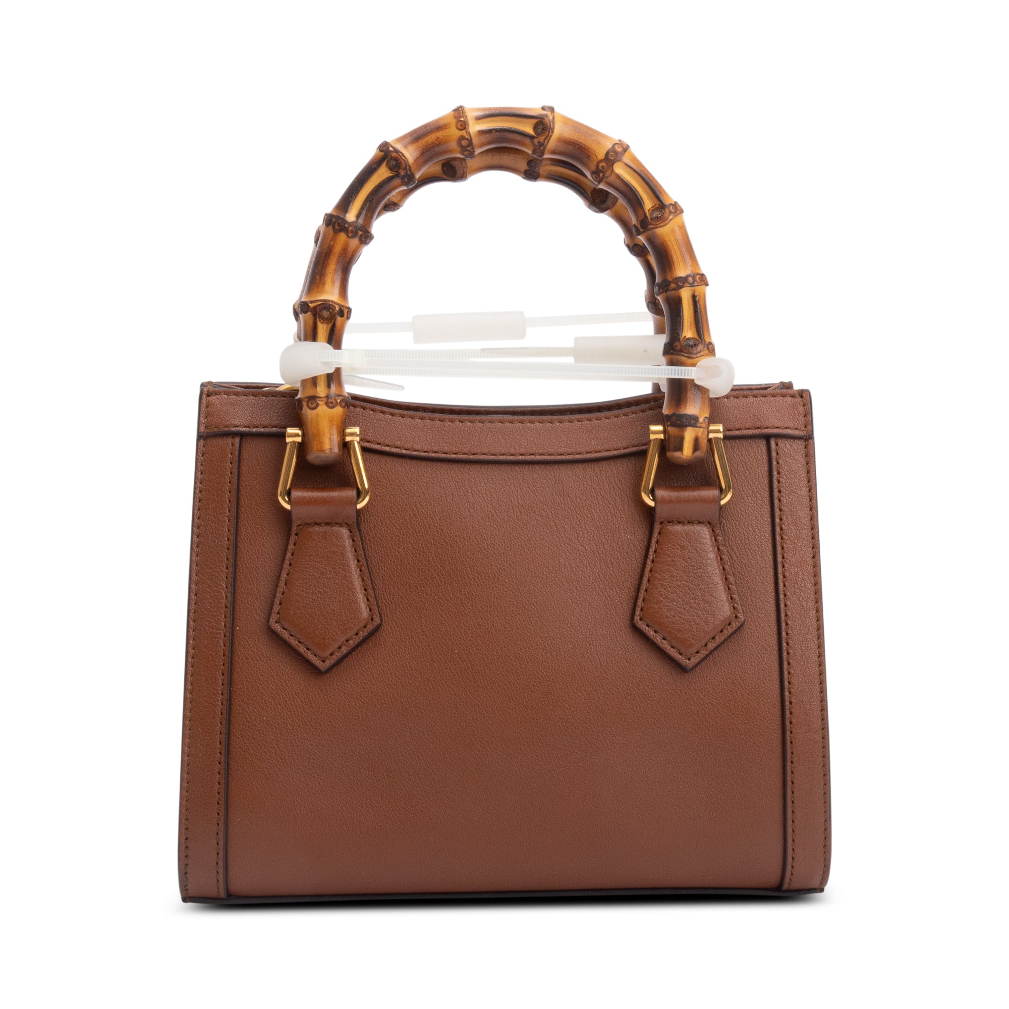 Gucci Brown Calfskin Leather Diana Mini Tote Bag w/ Strap