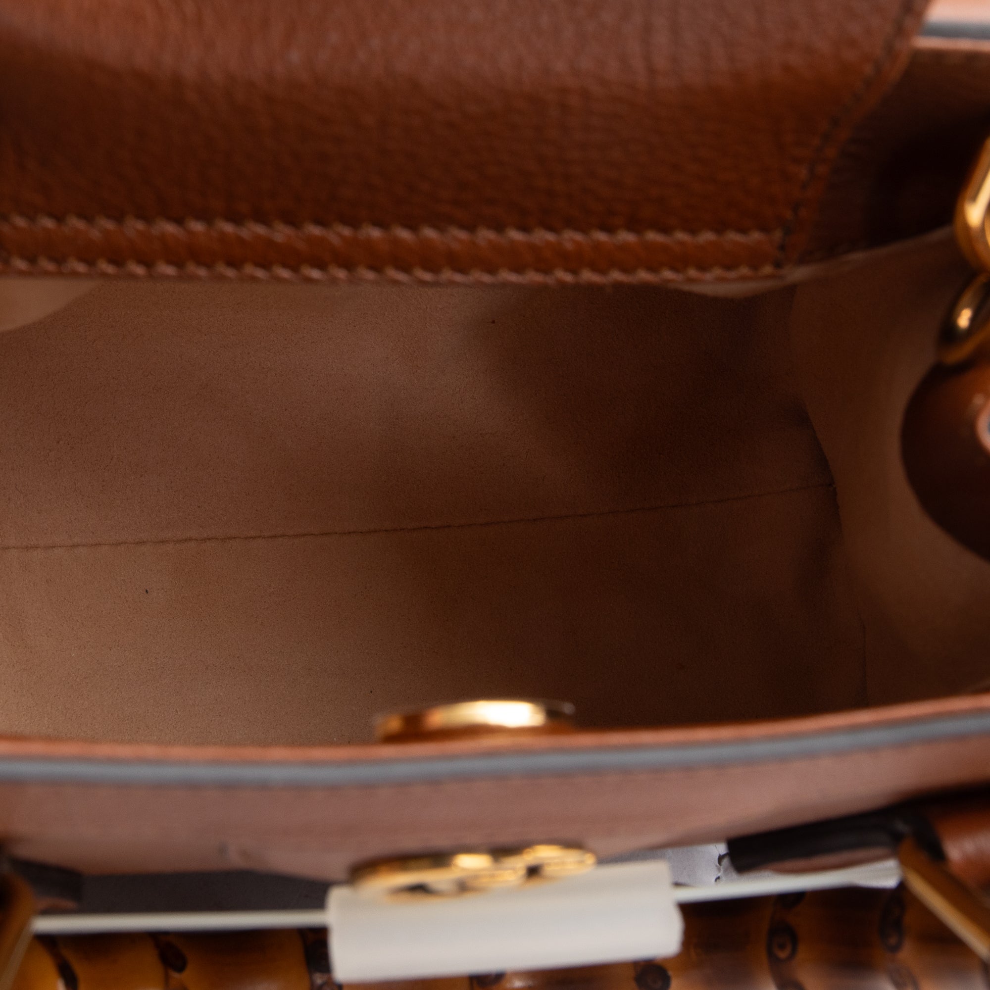 Gucci Brown Calfskin Leather Diana Mini Tote Bag w/ Strap