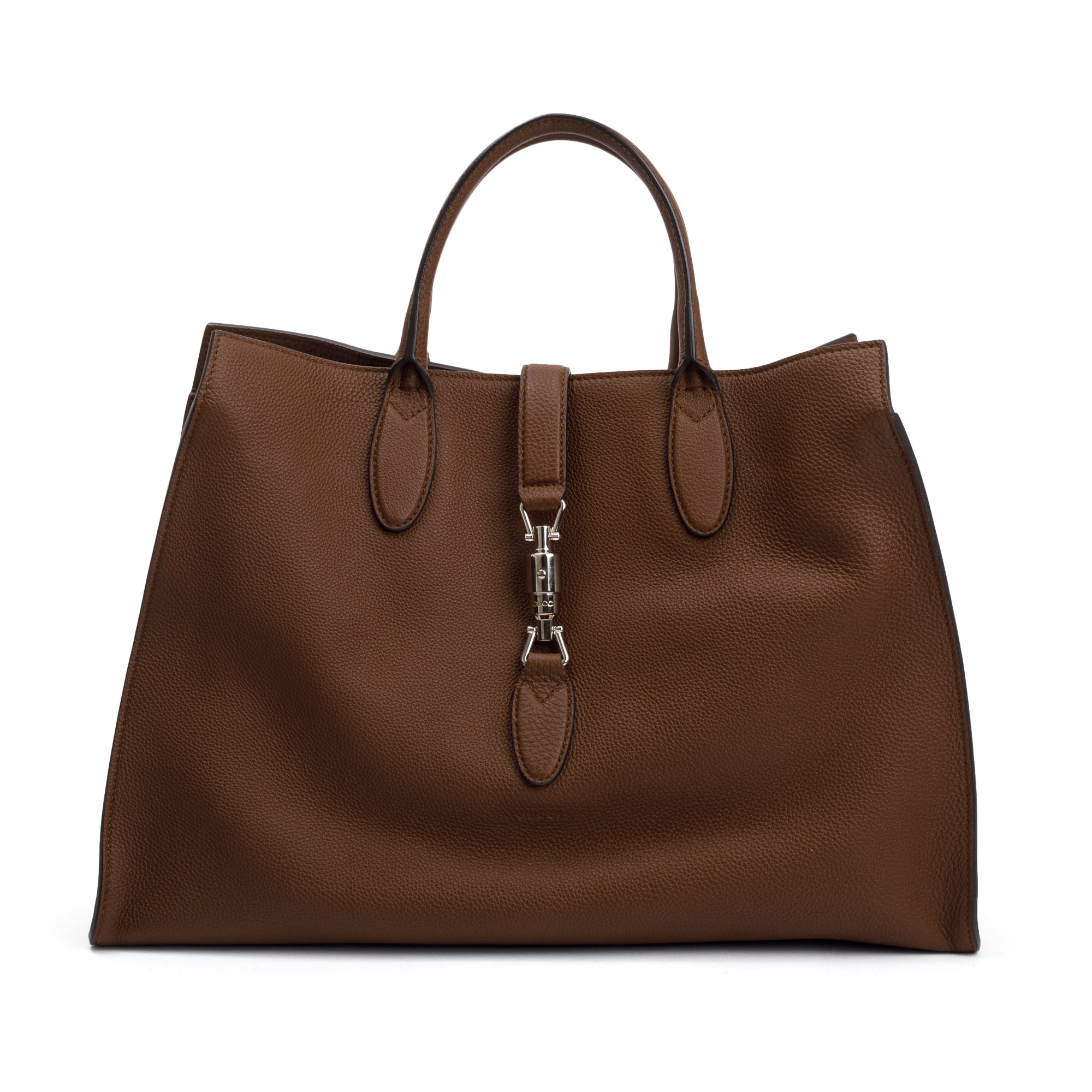 Gucci Brown Calfskin Leather Medium Soft Jackie Tote