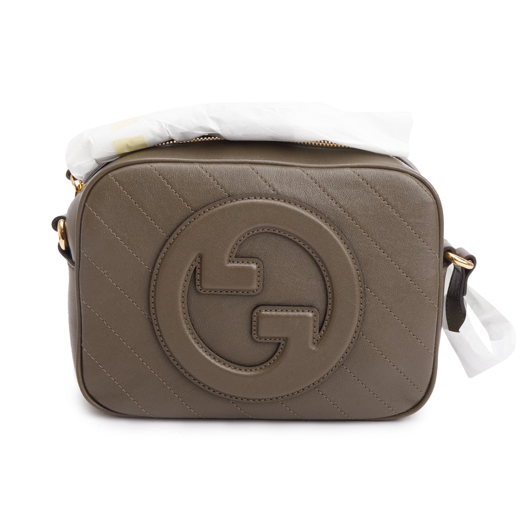 Gucci Brown Calfskin Leather Mini Blondie Shoulder Bag