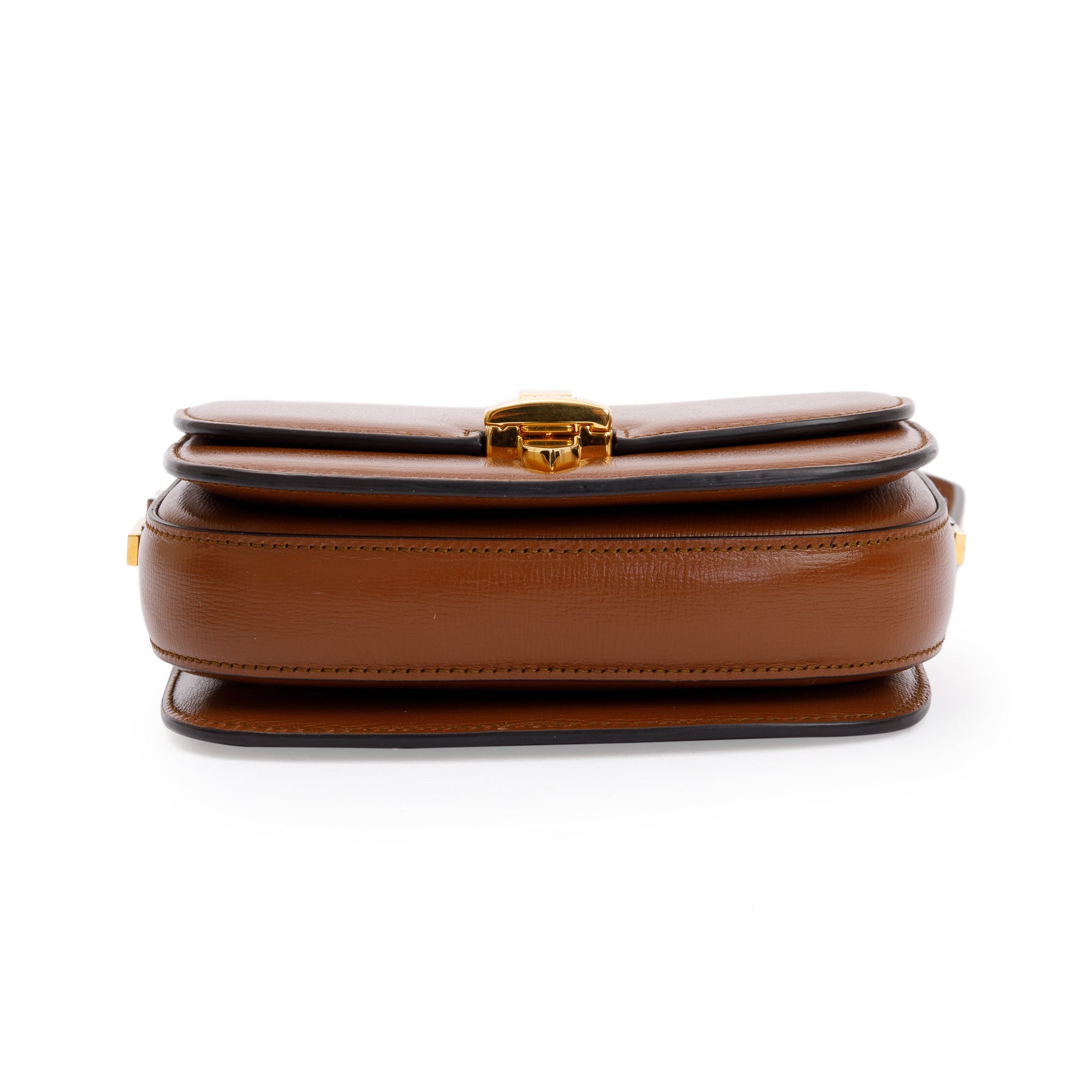 Gucci Brown Calfskin Leather Mini Sylvie 1969 Flap Messenger Bag