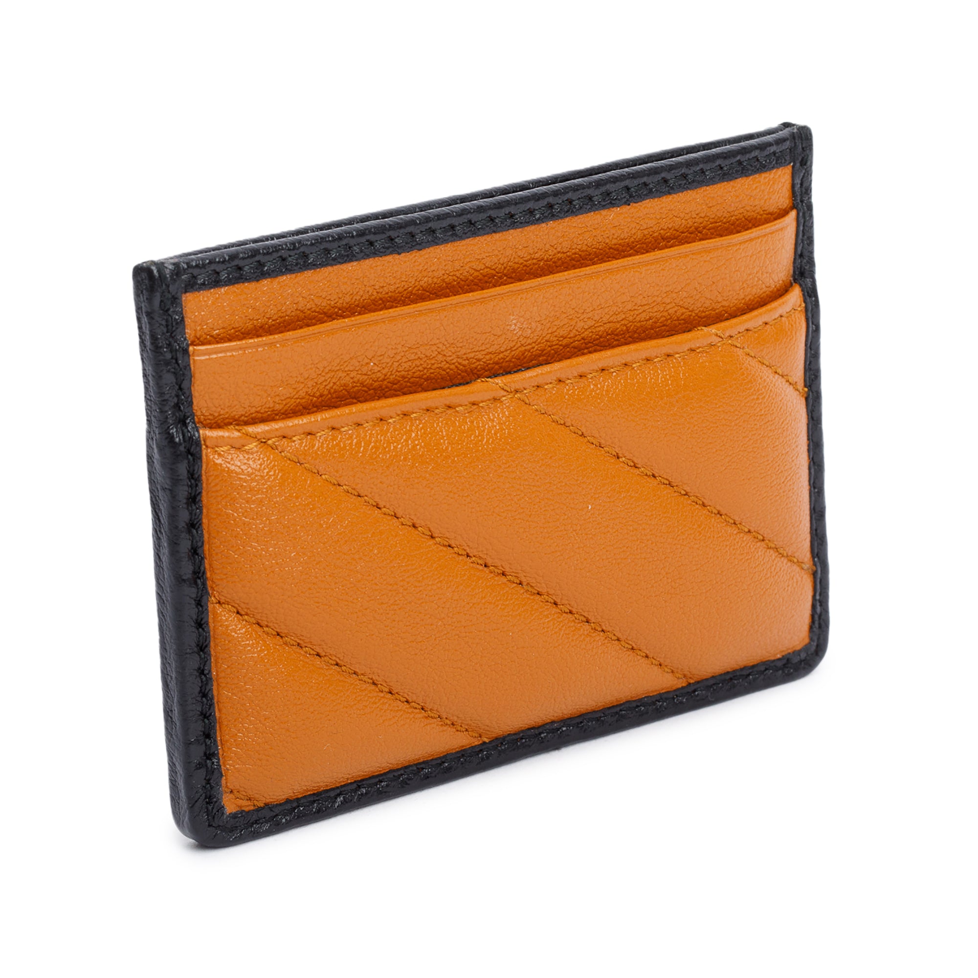 Gucci Brown Calfskin Leather Torchon GG Marmont Card Holder w/ Box