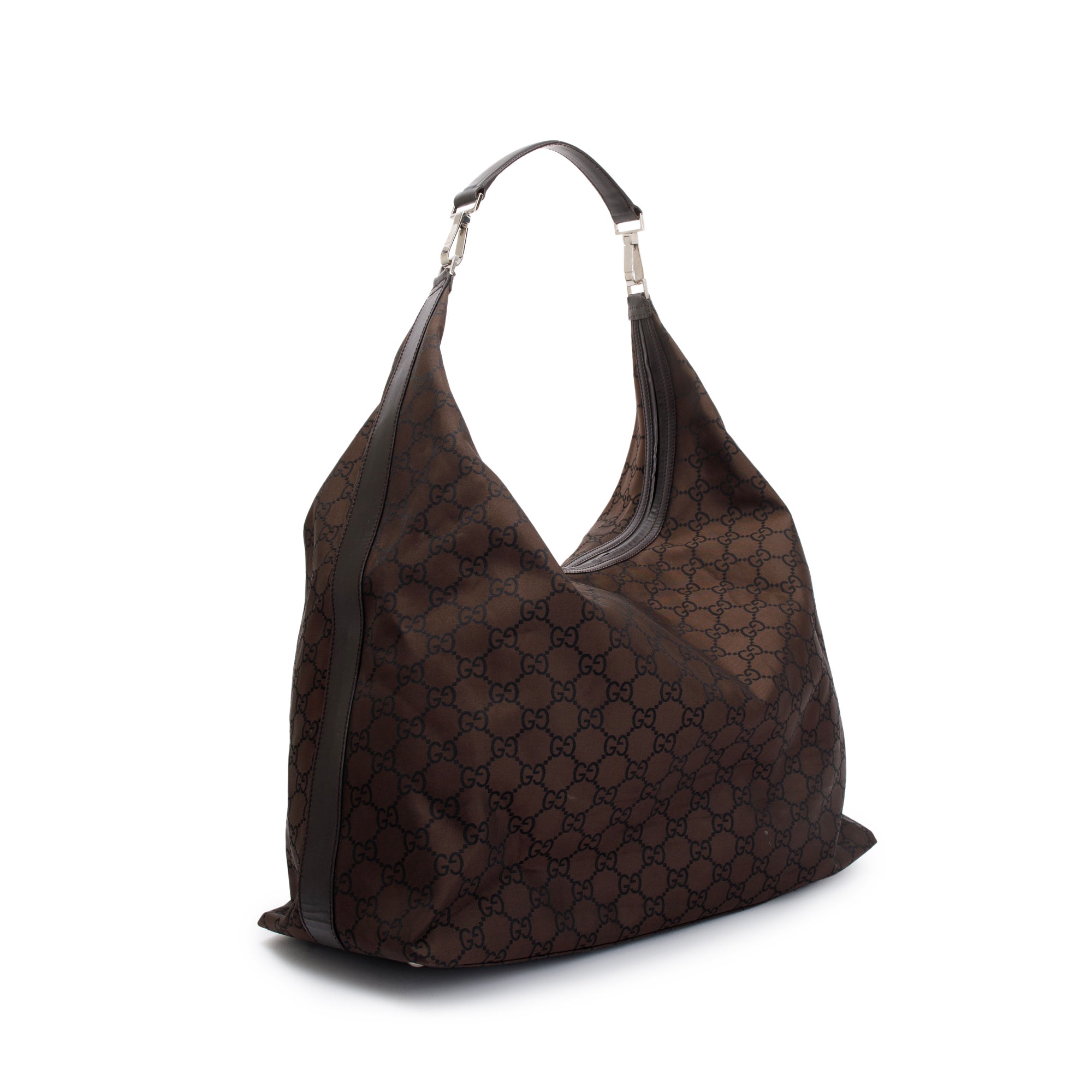 Gucci Brown GG Nylon Extra Large Hobo