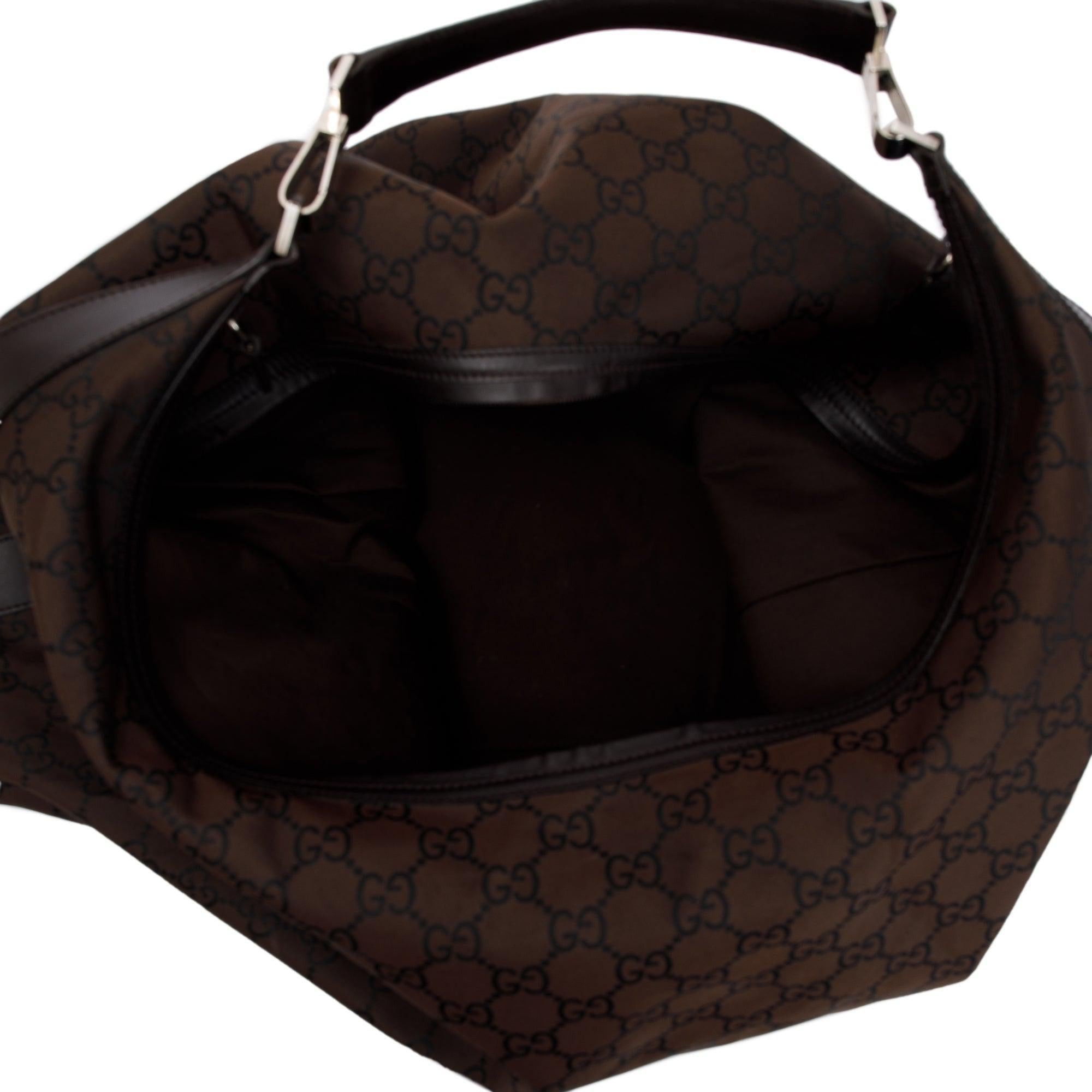 Gucci Brown GG Nylon Extra Large Hobo