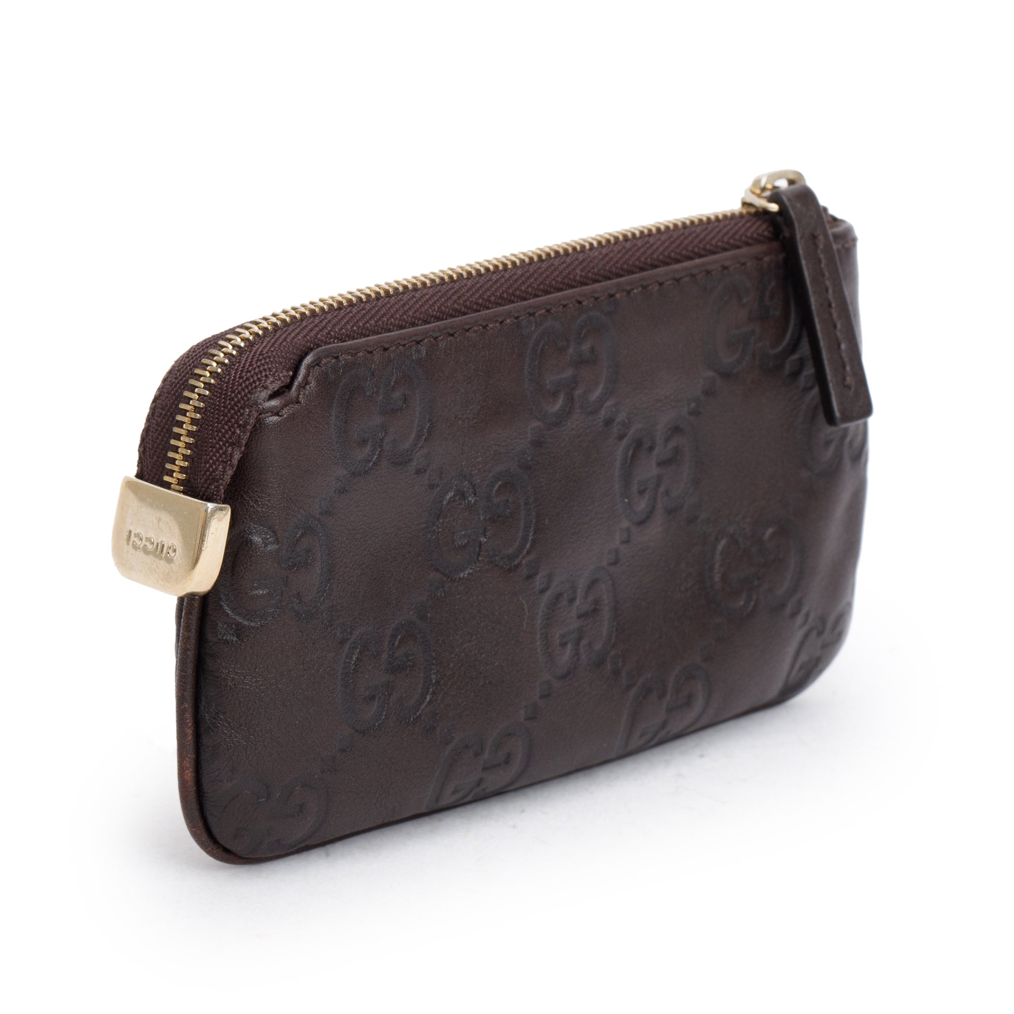 Gucci Brown GG Signature Leather Key Pouch w/ Box