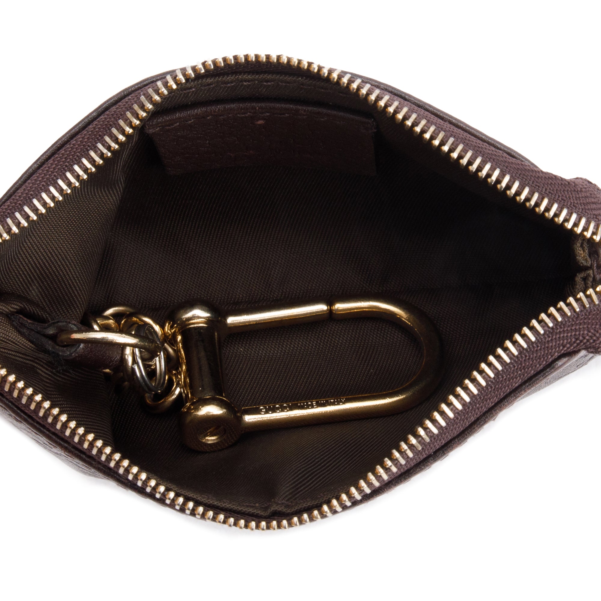 Gucci Brown GG Signature Leather Key Pouch w/ Box