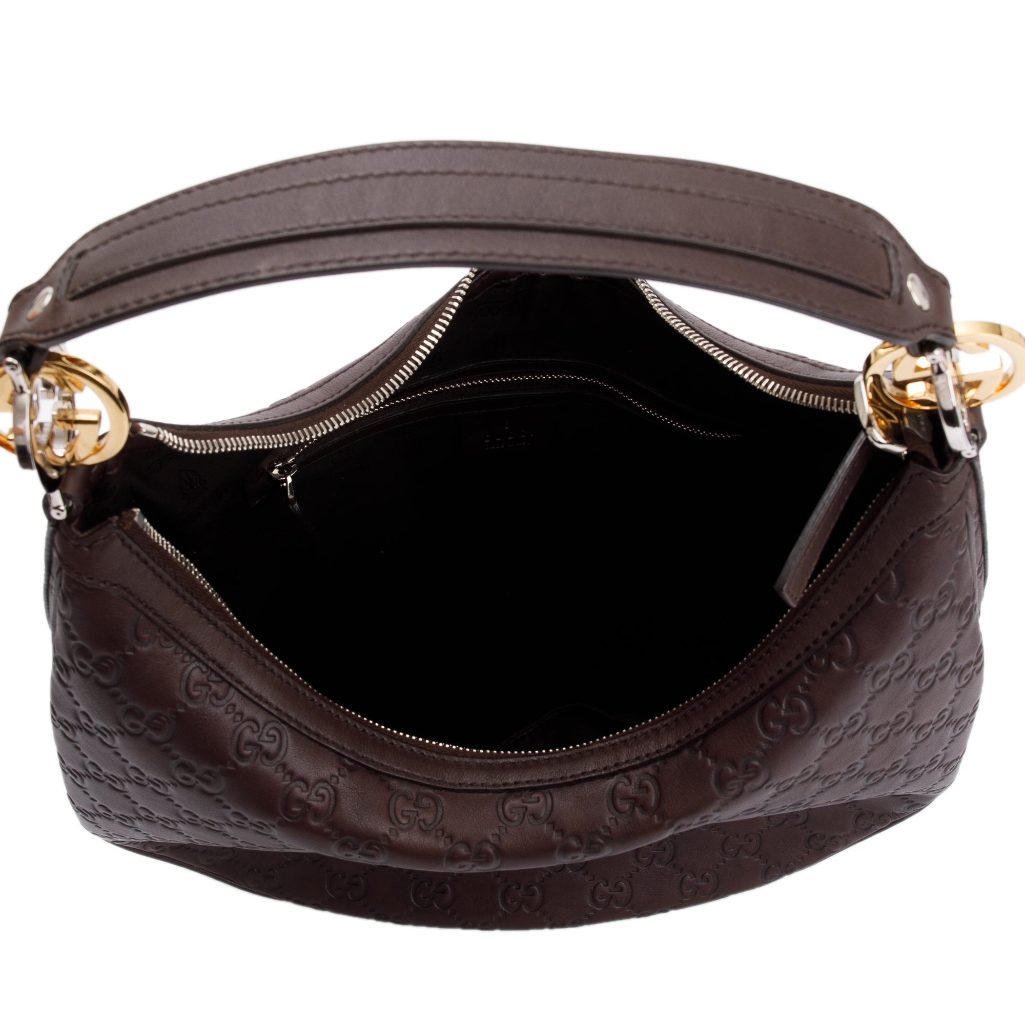 Gucci Brown GG Signature Leather Medium Twins Hobo