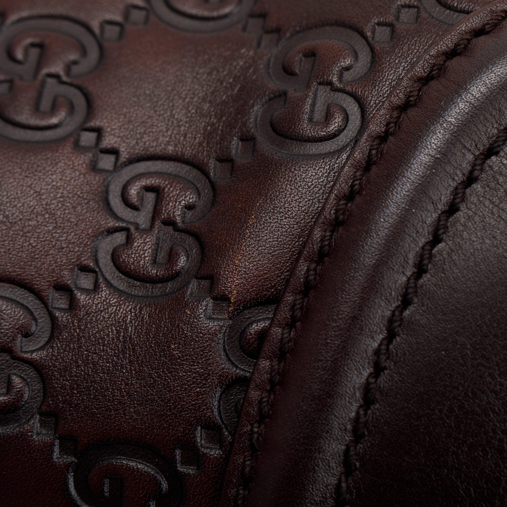 Gucci Brown GG Signature Leather Treasure Boston Bag