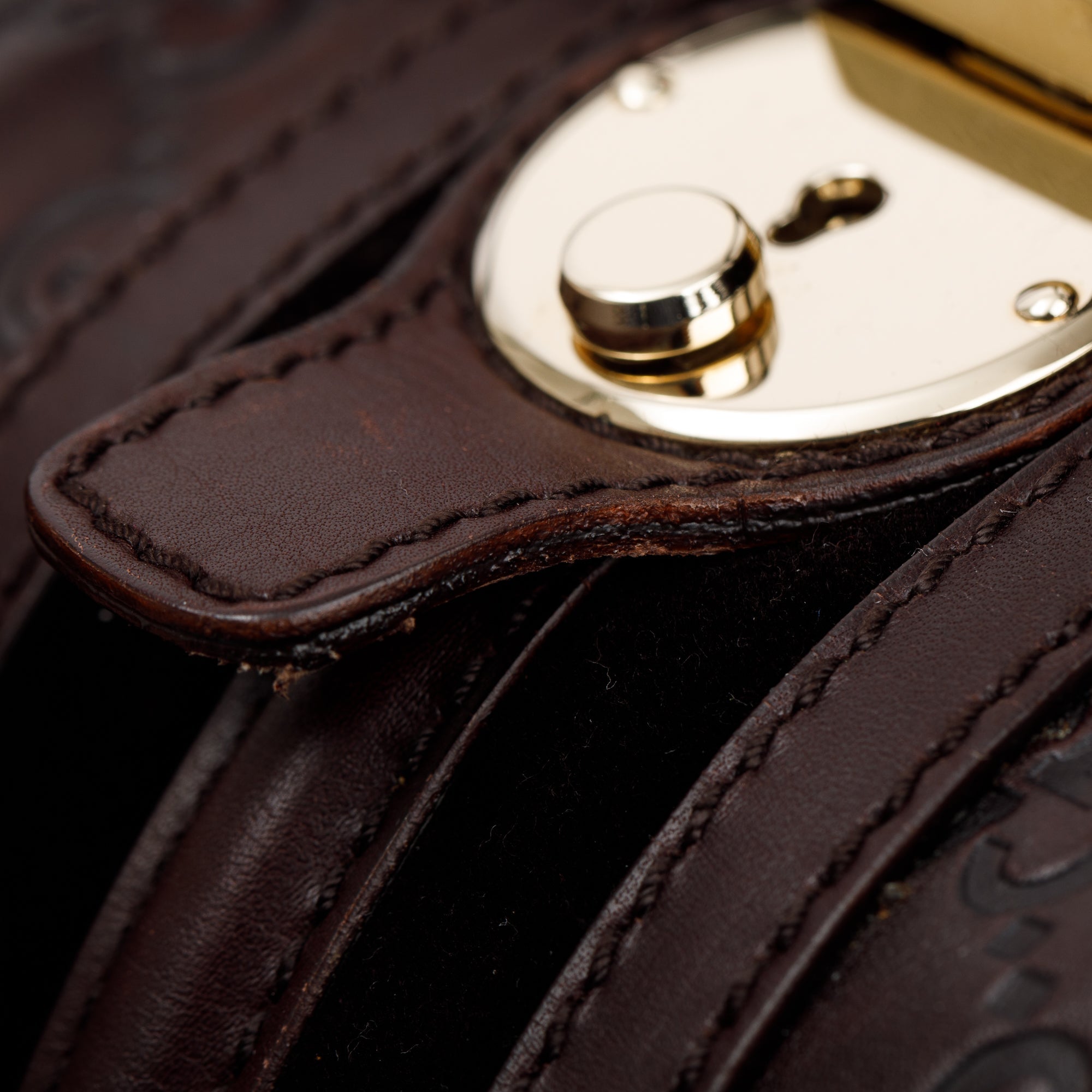 Gucci Brown GG Signature Leather Treasure Boston Bag