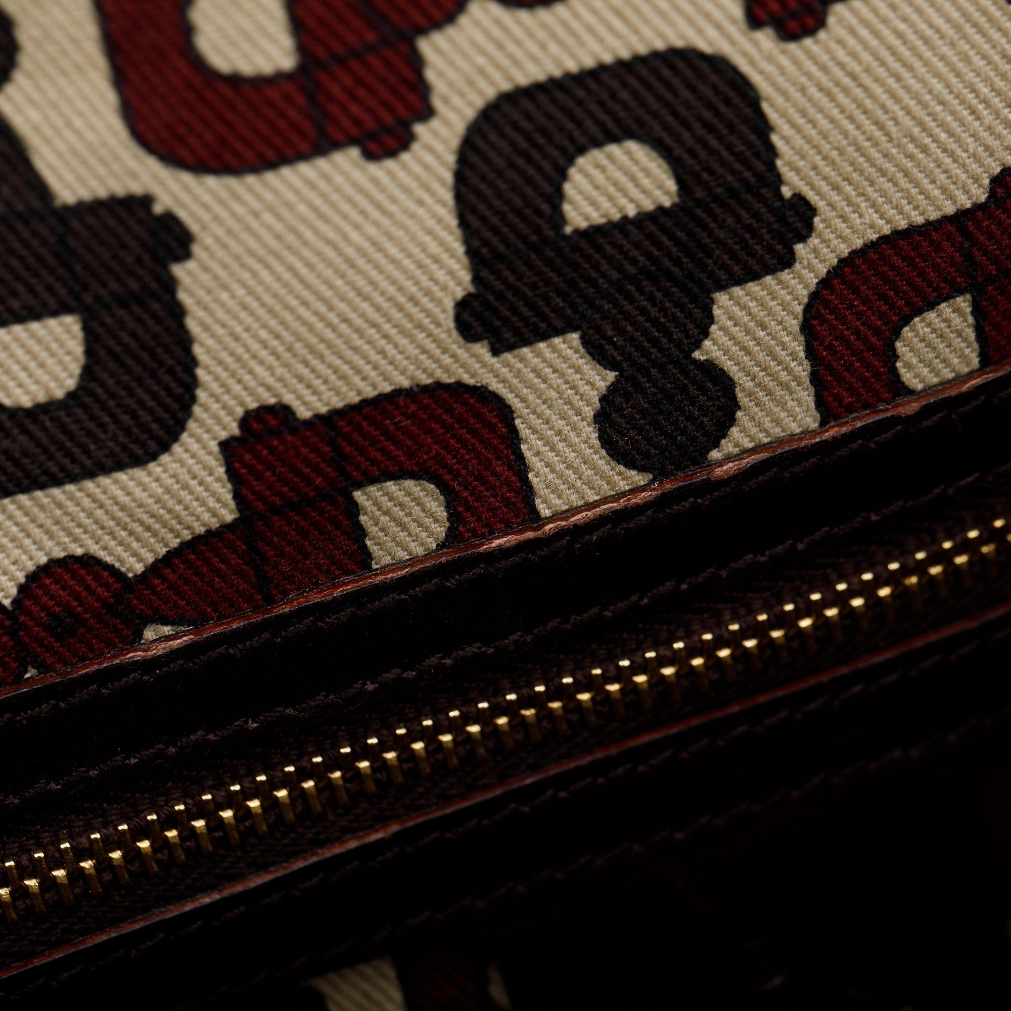 Gucci Brown GG Signature Leather Treasure Boston Bag