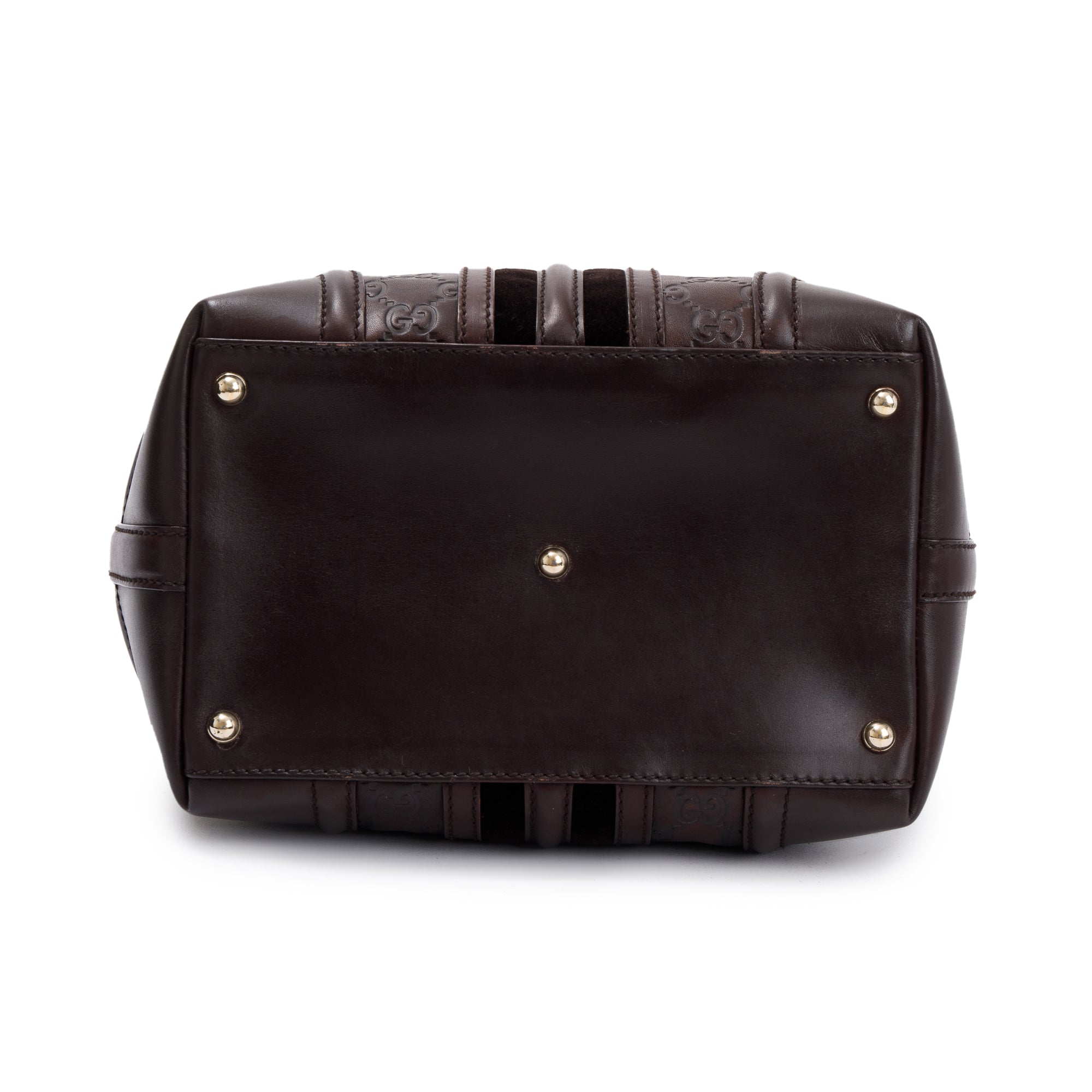 Gucci Brown GG Signature Leather Treasure Boston Bag