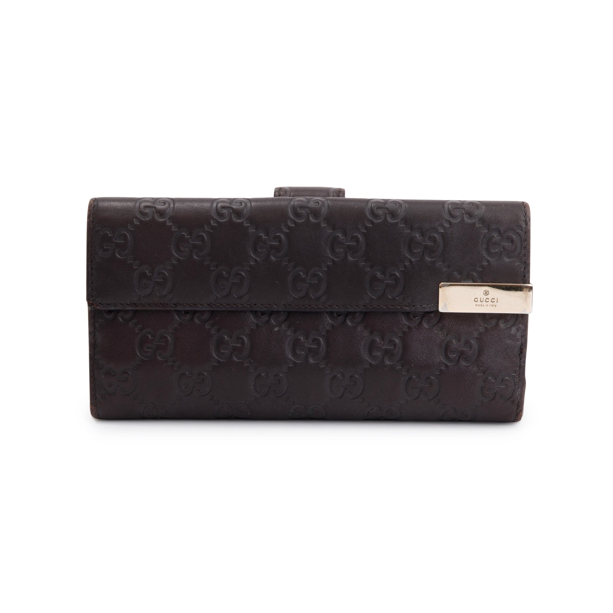 Gucci Brown Guccissima Leather Continental Wallet w/ Box